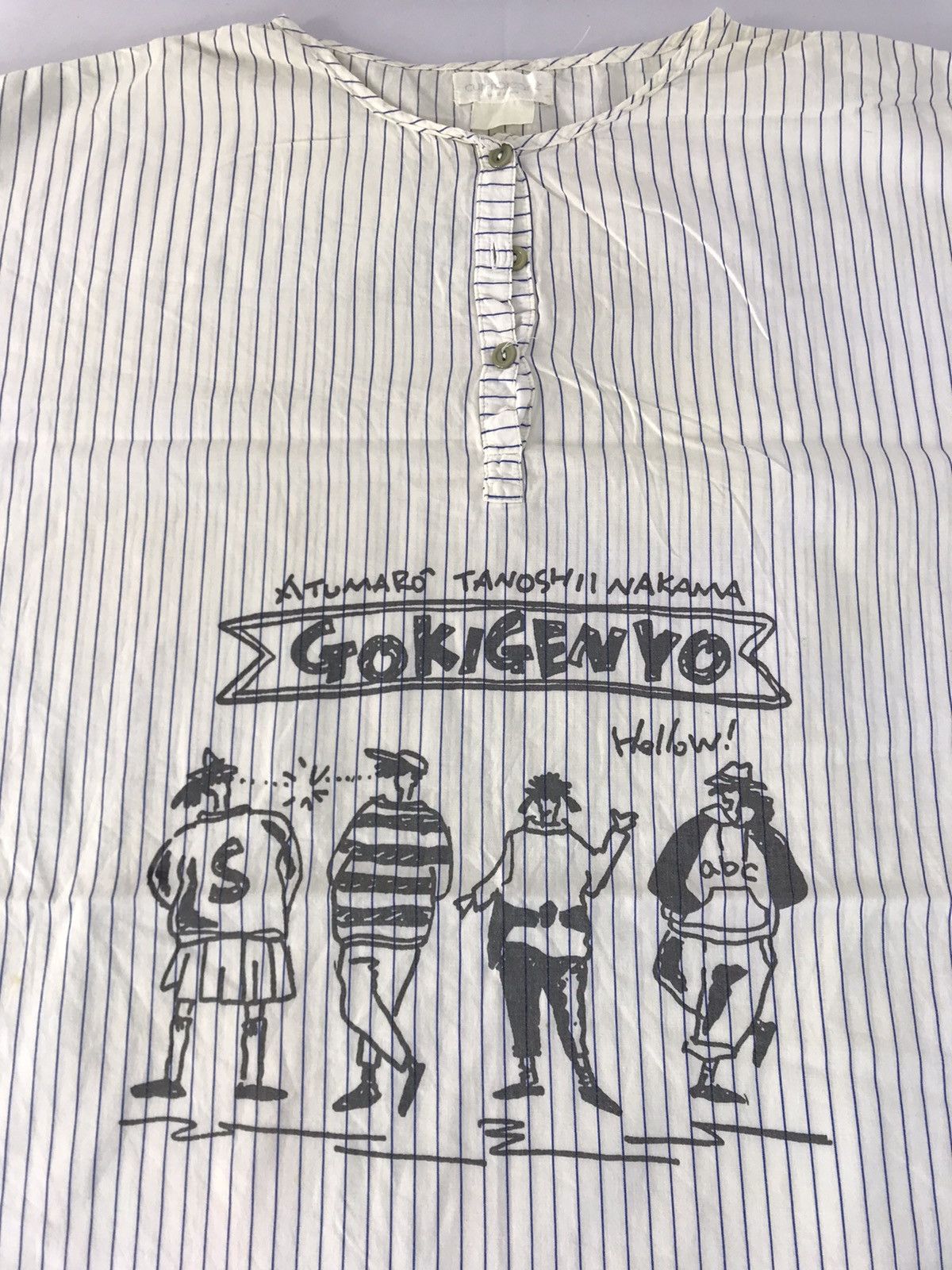 Japanese Brand 90s Curlmareare Gokigenyo Striped Hickory Half Button Up Size XXL / US 16-18 / IT 52-54 - 3 Thumbnail