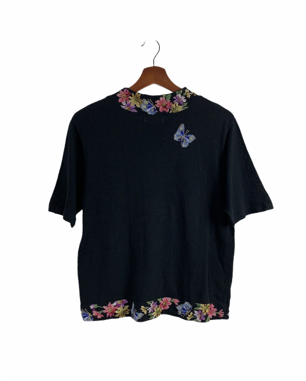 Designer VIA VERRI Embroidery Monogram Intarsia Flora Knitwear Shirt Size M / US 6-8 / IT 42-44 - 2 Thumbnail