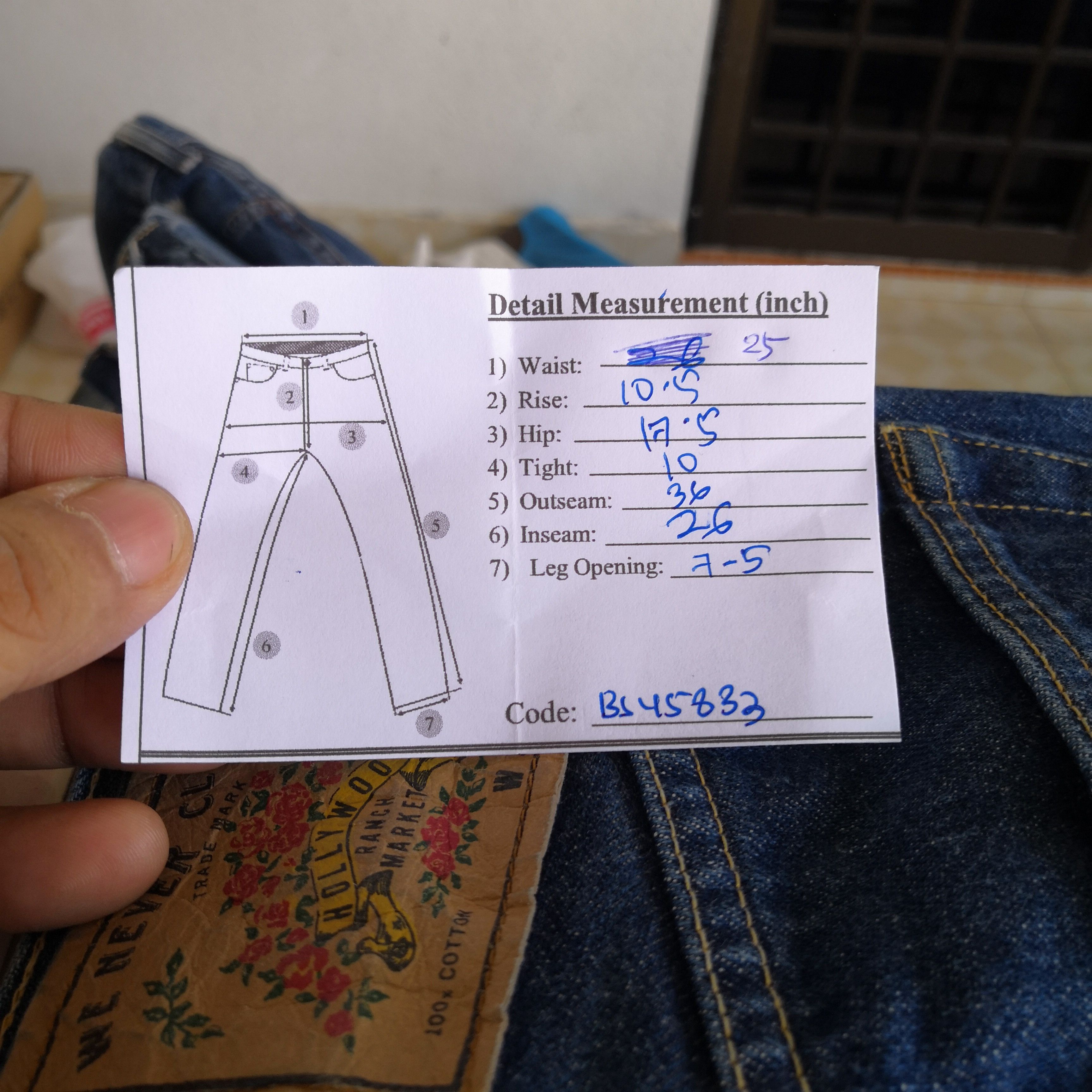 HOLLYWOOD RANCH MARKET Vintage Selvedge Hollywood Ranch Market Denim Jeans Pants Size 24" / US 00 / IT 34 - 12 Thumbnail