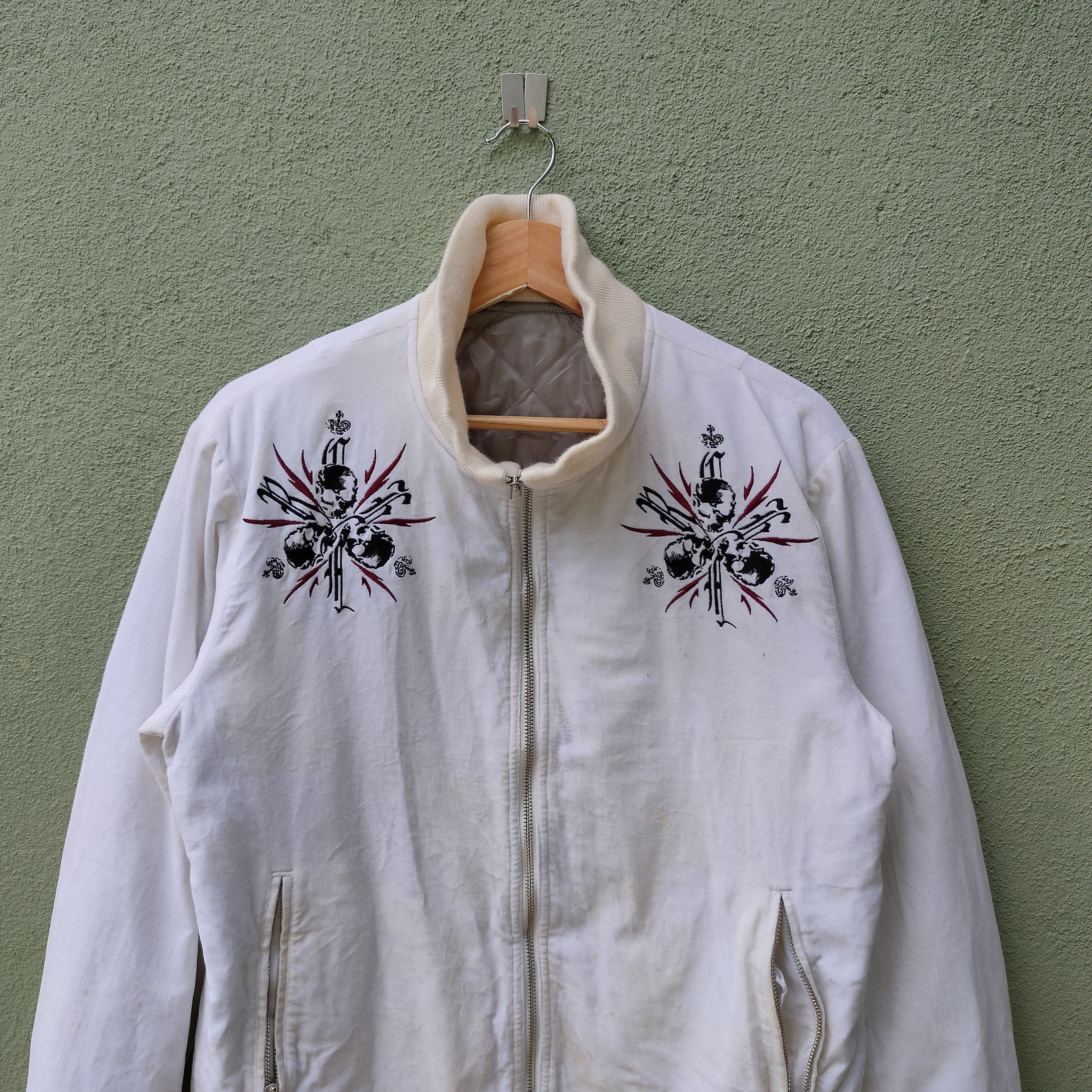 Japanese Brand Vintage Custom Culture Embroidery Skulls Zipper Ups Jacket Size US L / EU 52-54 / 3 - 13 Thumbnail