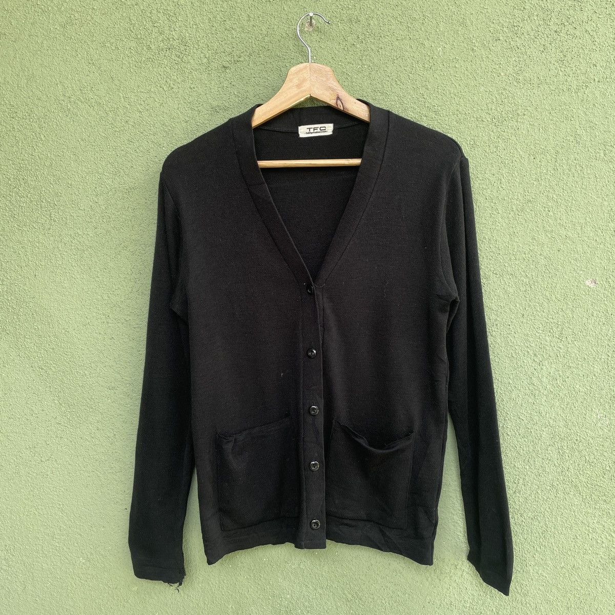 Aran Isles Knitwear Vintage T.F.C Black Cardigan knitwear Japanese brand Size US S / EU 44-46 / 1 - 1 Thumbnail