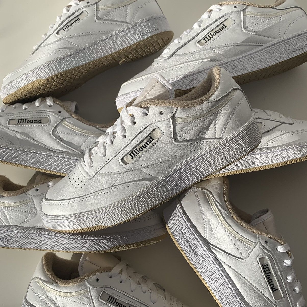 jjjjound x reebok club c 85 white beige