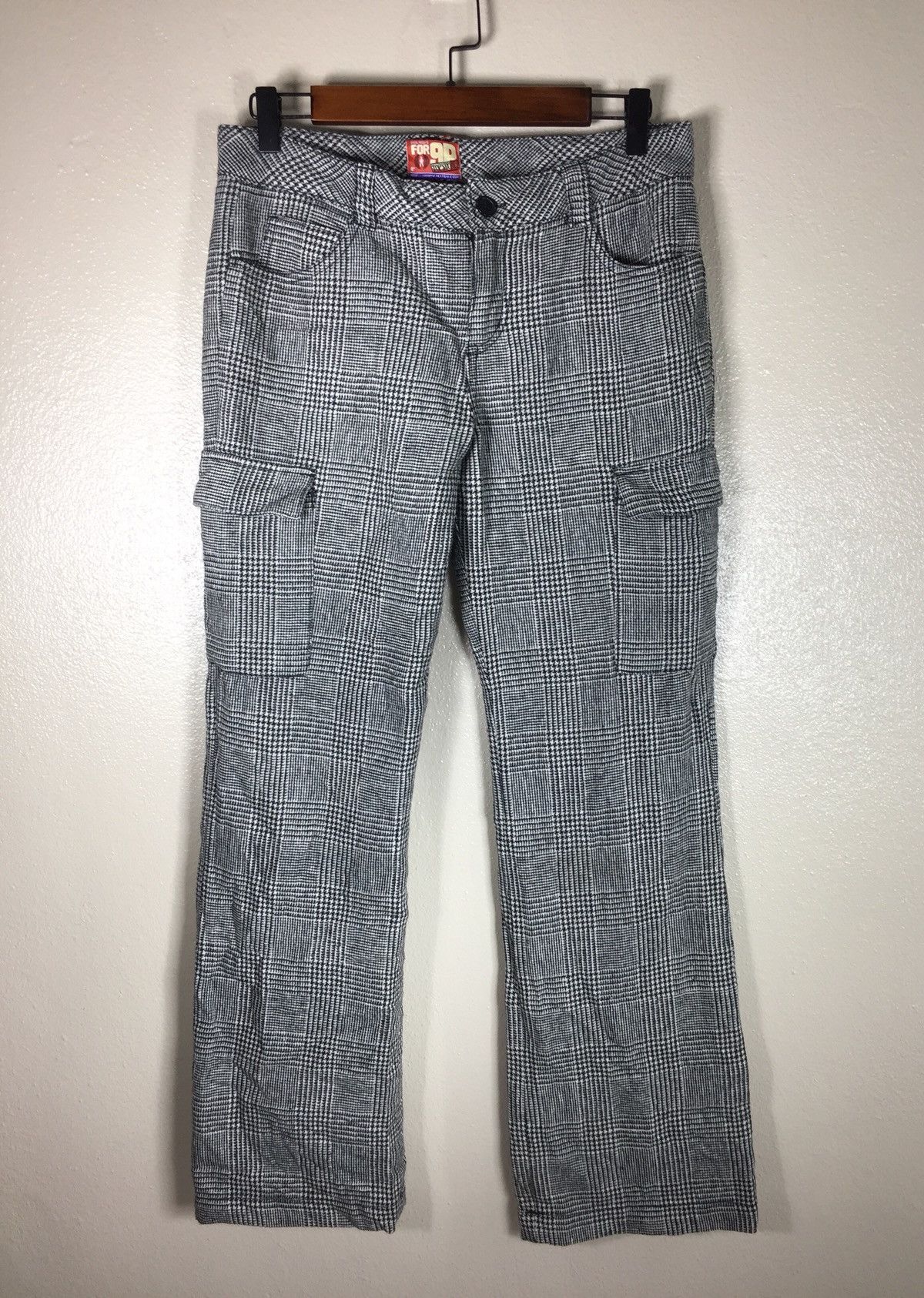 Japanese Brand TOP SECRET CARGO CHECKERED TOUSERS Size US 29 - 2 Thumbnail