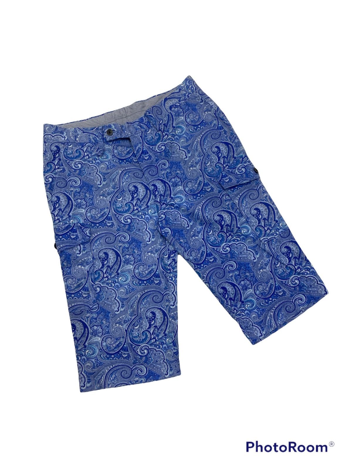 image of Maurizio Baldassari x Paislee Vintage Maurizio Baladdari Paisley Cargo Pants in Blue (Size 31)