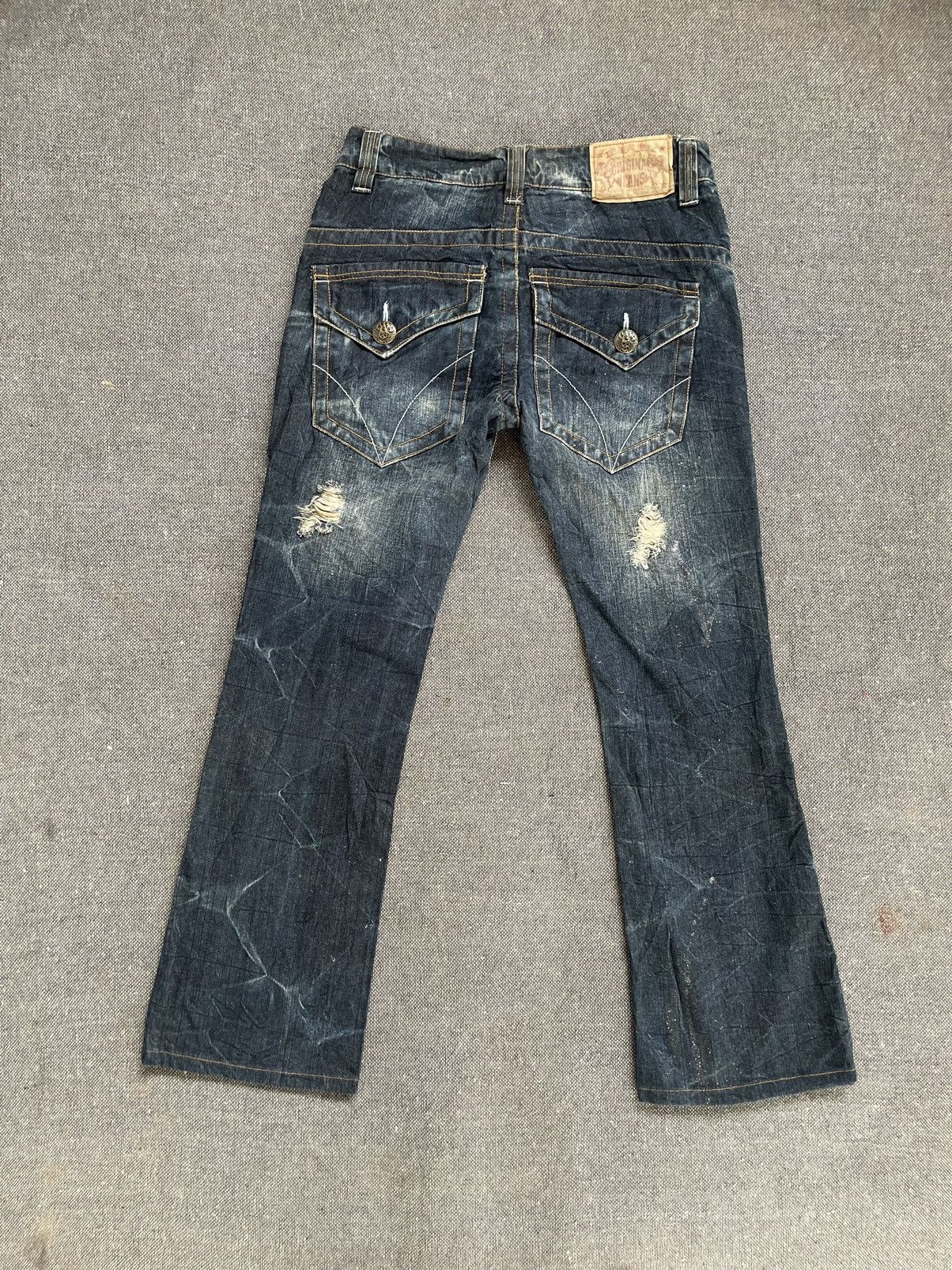 Japanese Brand Flare Original Jeans Distressed Jeans Size US 32 / EU 48 - 10 Thumbnail