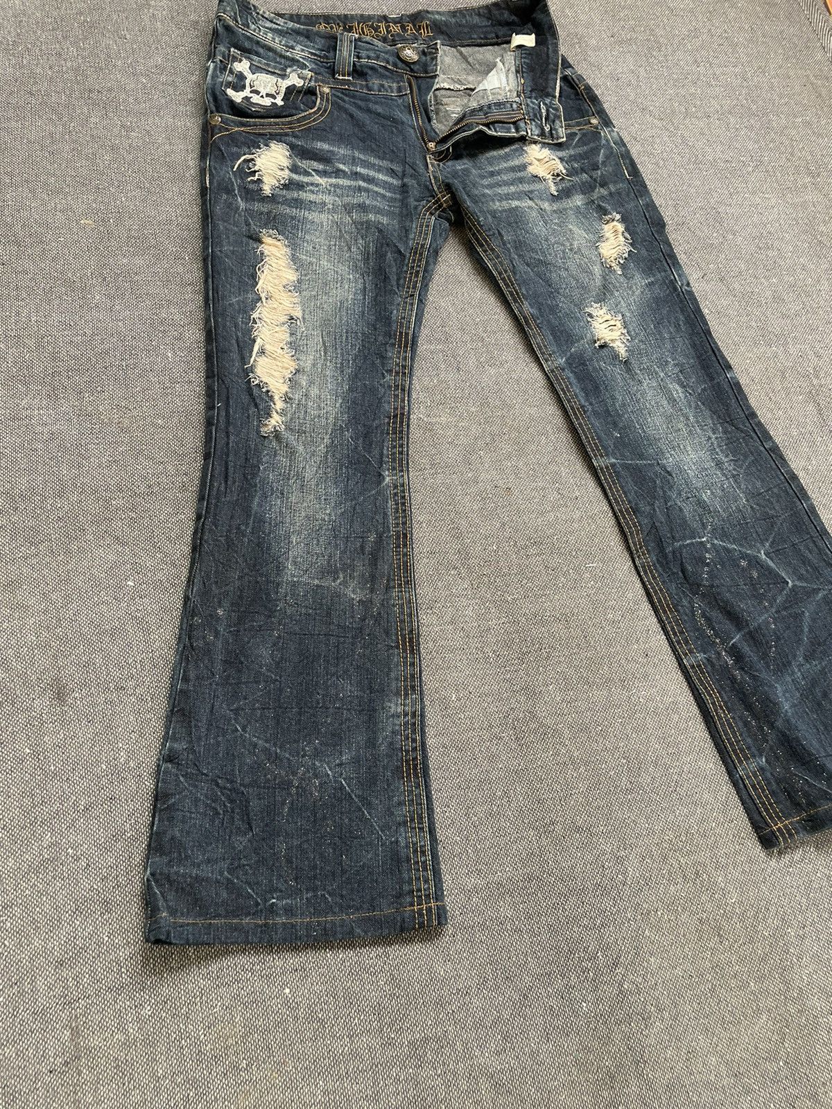 Japanese Brand Flare Original Jeans Distressed Jeans Size US 32 / EU 48 - 3 Thumbnail