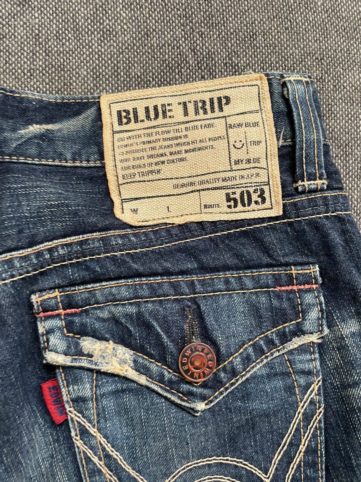 Edwin × Japanese Brand Vintage Flare Edwin Blue Trip 505 Jeans Made In Japan Size US 30 / EU 46 - 15 Thumbnail