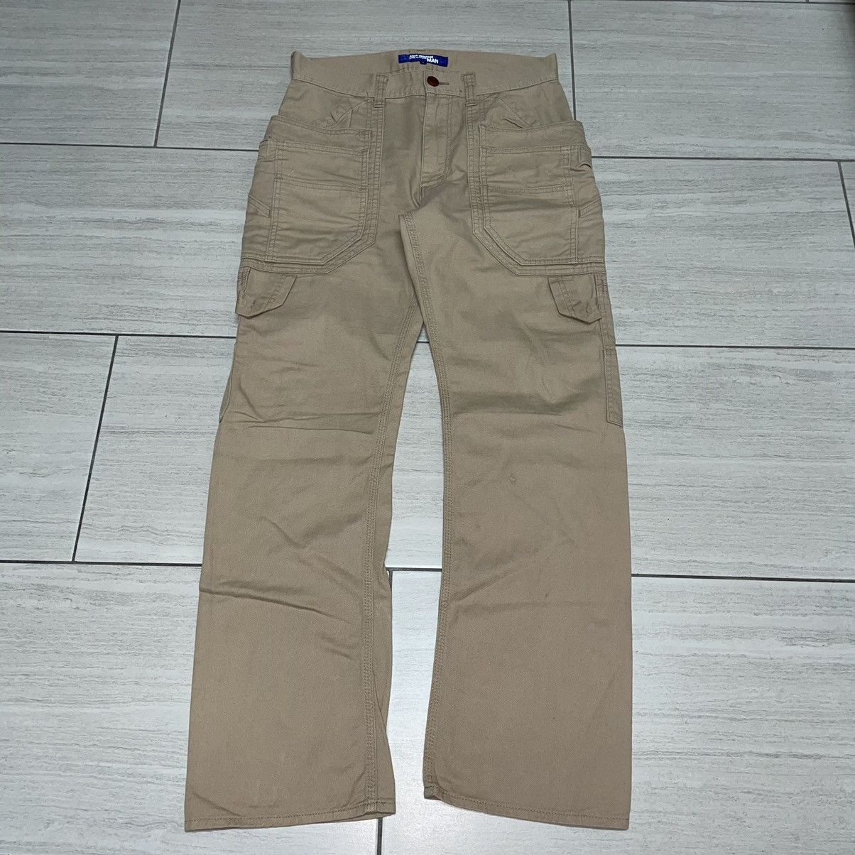 image of Comme Des Garcons x Junya Watanabe Cdg Junya Watanabe 14 Pocket Carpenter Cargos in Khaki (Size 31)