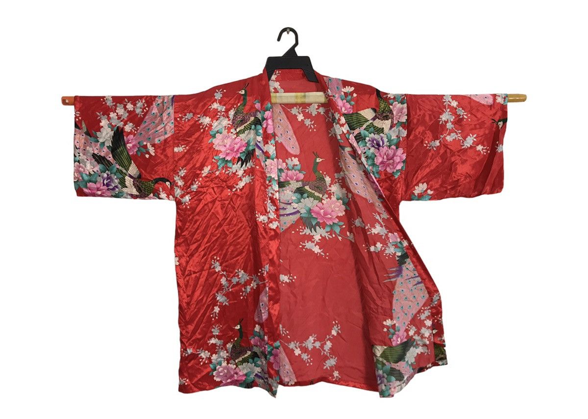Japanese Brand Noragi Kimono Hanten Jinbei Haori Cardigan Happi Crane Bird Size XL / US 12-14 / IT 48-50 - 2 Thumbnail