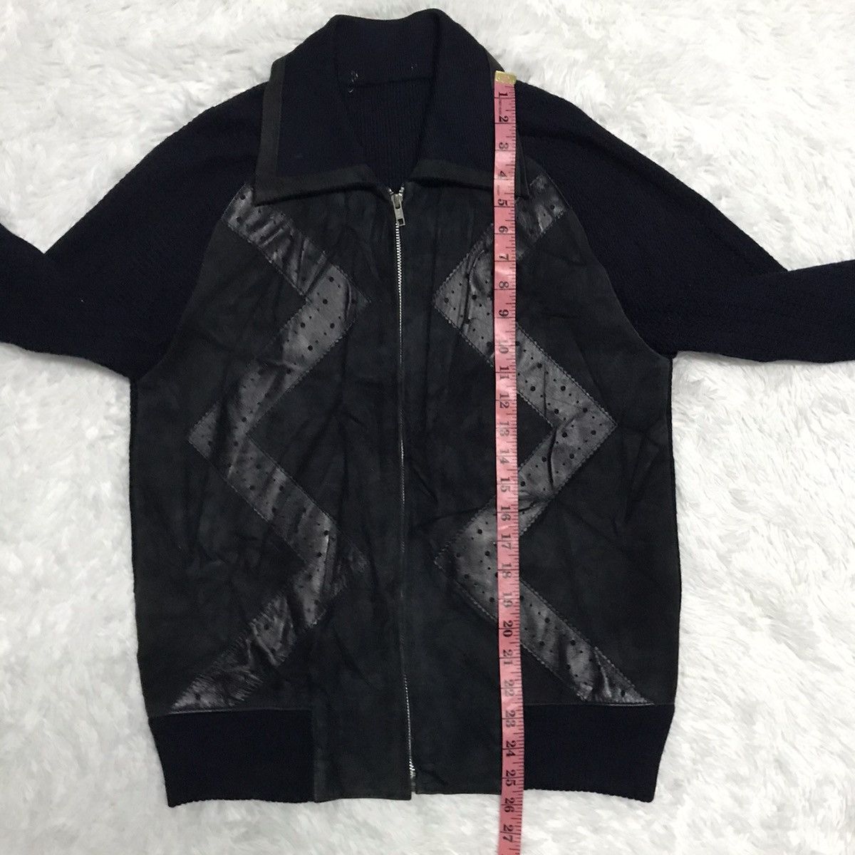 Japanese Brand Tokyo Cross Leather & Knitwear Zipper Jacket Size US M / EU 48-50 / 2 - 21 Thumbnail