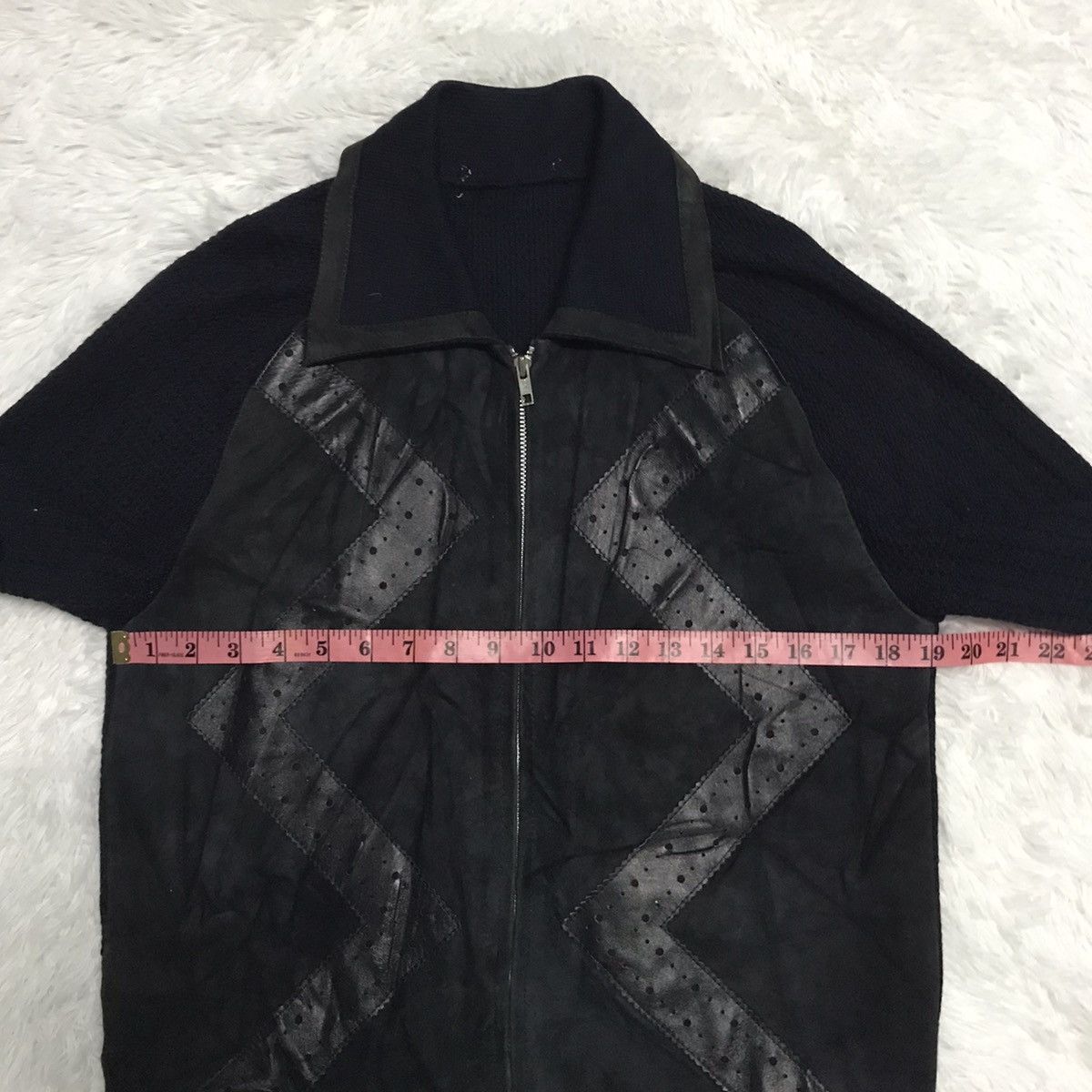 Japanese Brand Tokyo Cross Leather & Knitwear Zipper Jacket Size US M / EU 48-50 / 2 - 20 Thumbnail