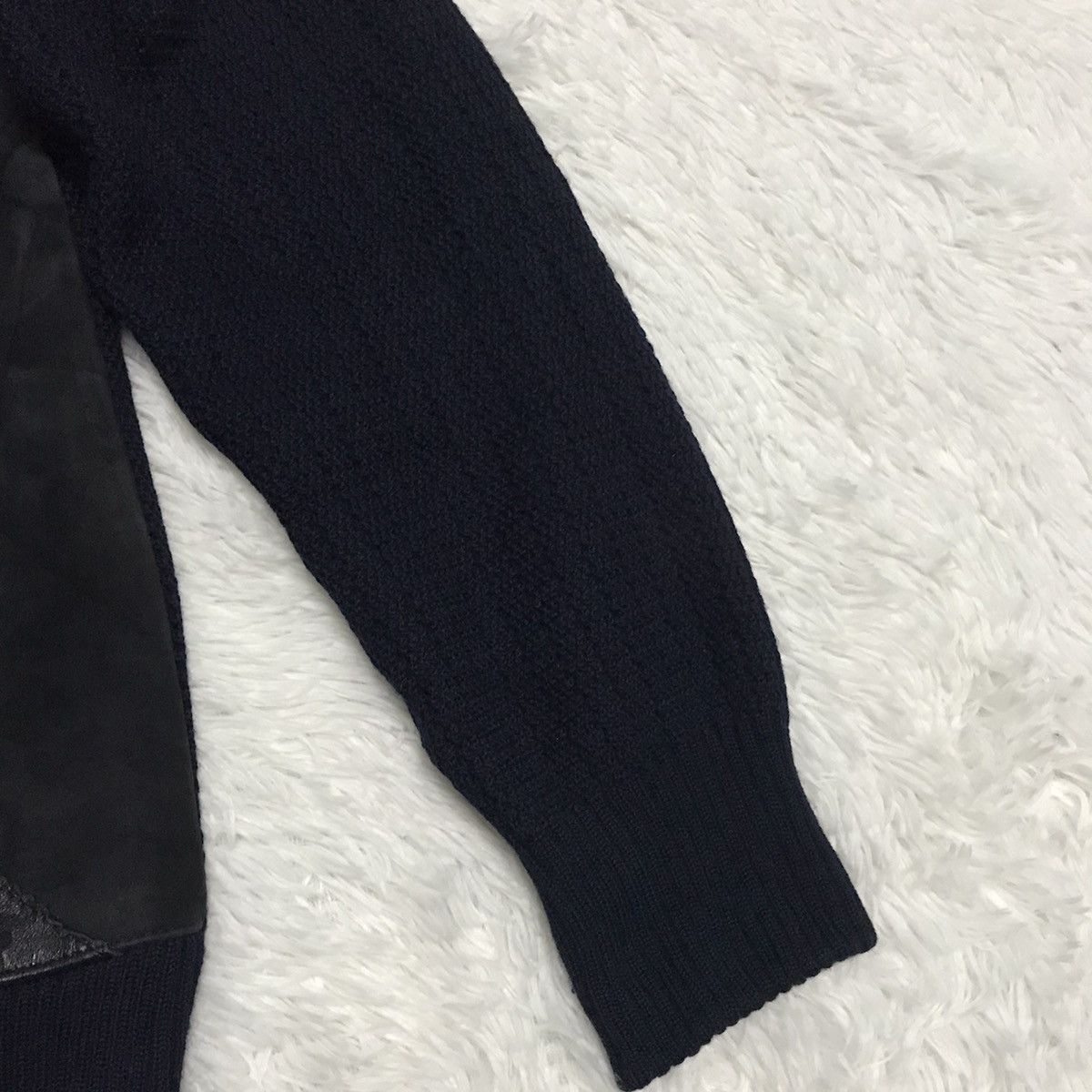 Japanese Brand Tokyo Cross Leather & Knitwear Zipper Jacket Size US M / EU 48-50 / 2 - 8 Thumbnail