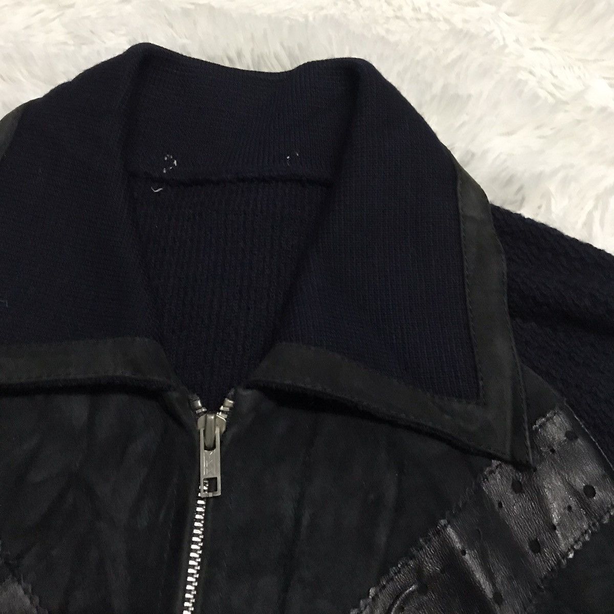 Japanese Brand Tokyo Cross Leather & Knitwear Zipper Jacket Size US M / EU 48-50 / 2 - 9 Thumbnail
