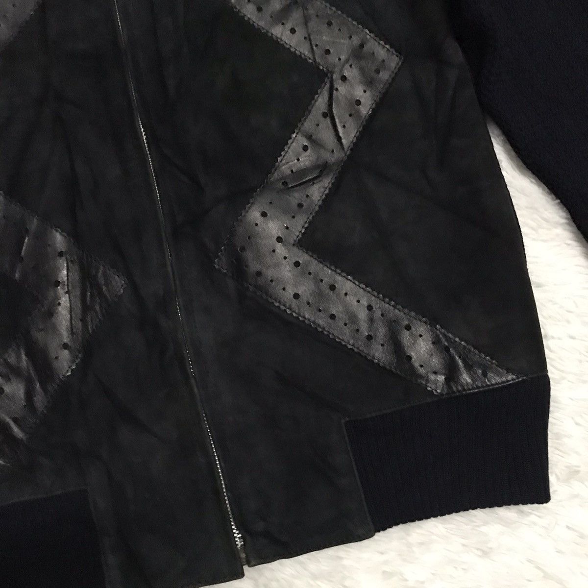 Japanese Brand Tokyo Cross Leather & Knitwear Zipper Jacket Size US M / EU 48-50 / 2 - 7 Thumbnail