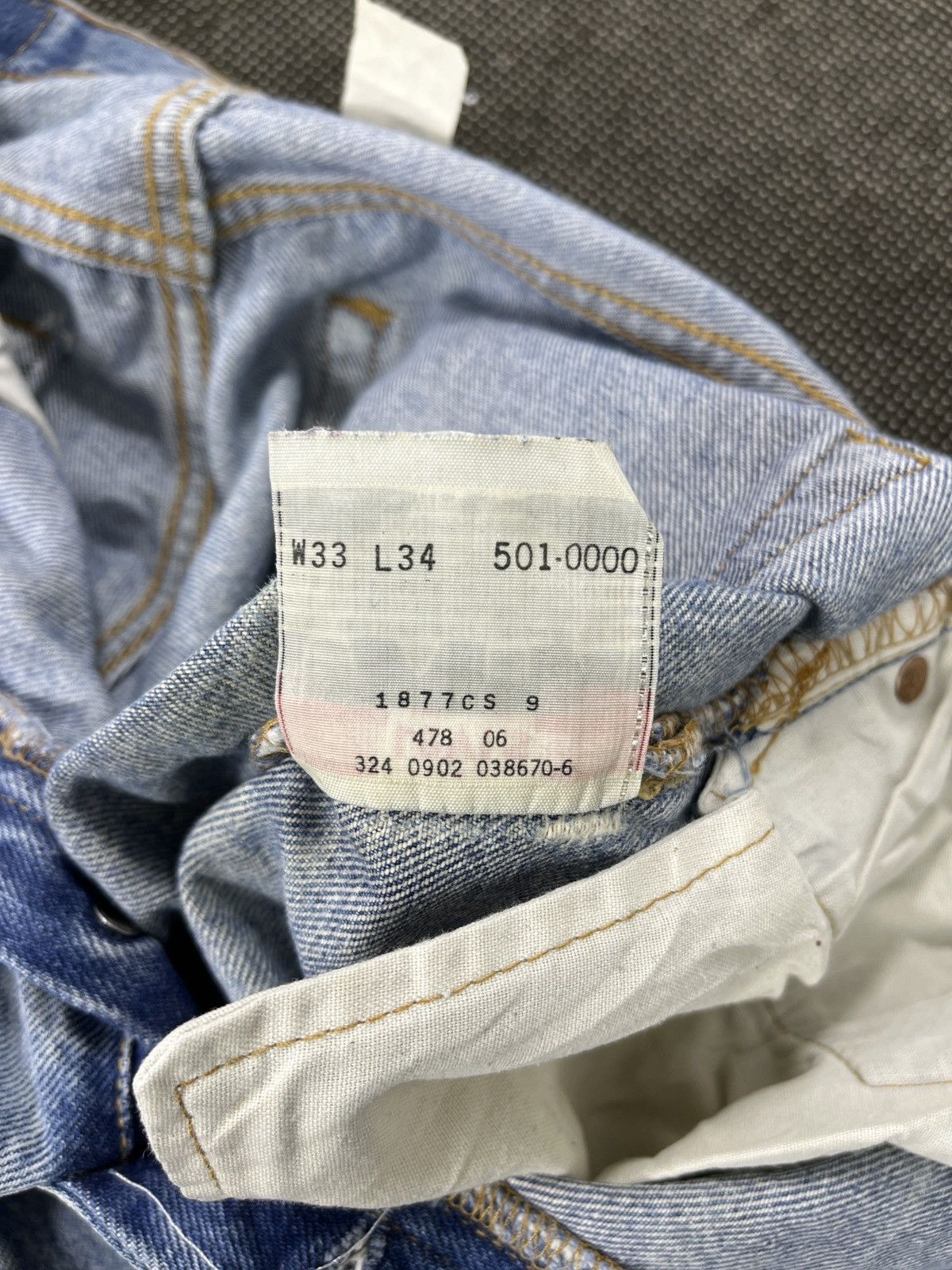 Levi's × Vintage Vintage Levis 501 Ripped Stone Wash Jeans - J654 Size US 33 - 11 Thumbnail