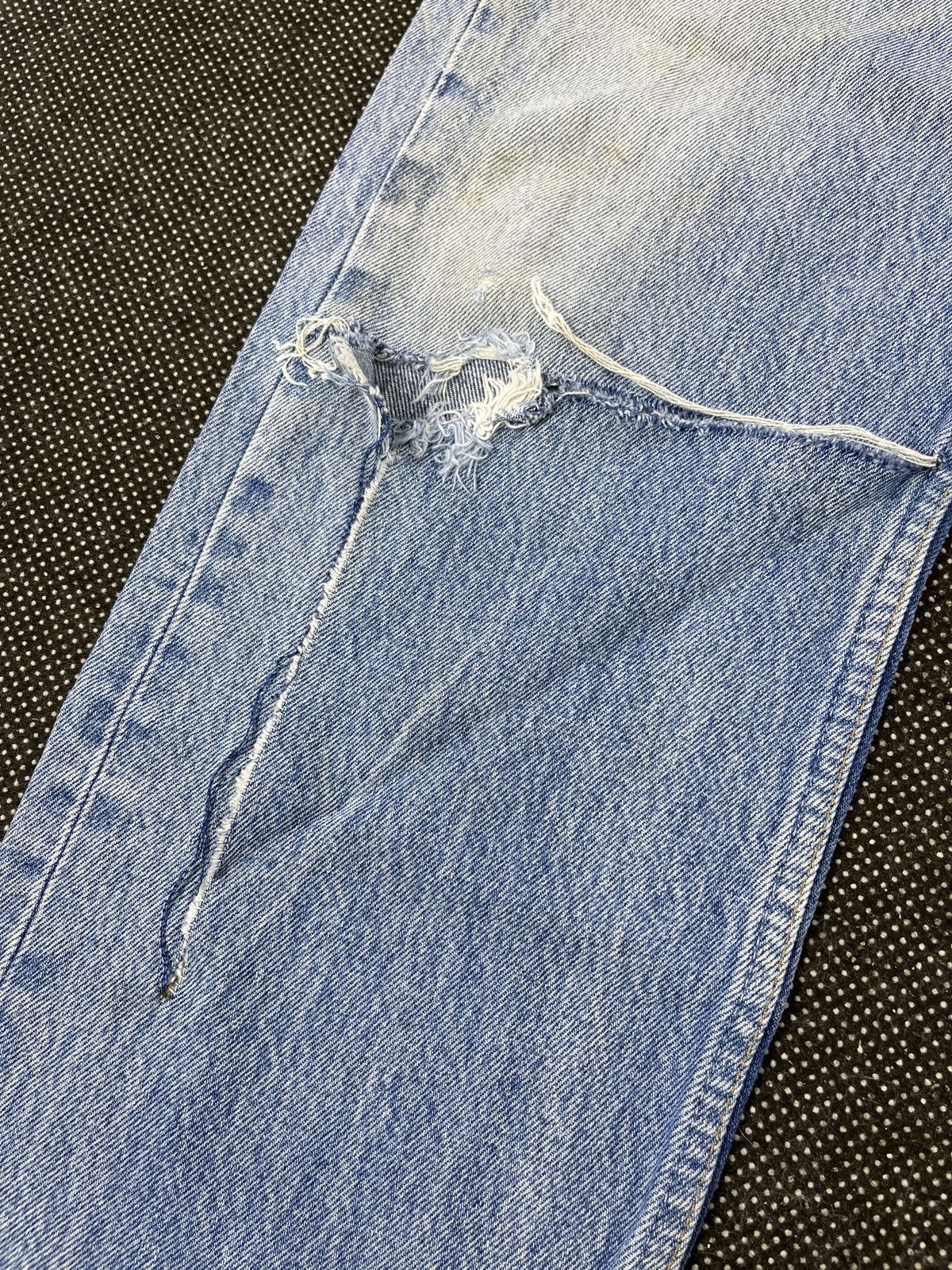 Levi's × Vintage Vintage Levis 501 Ripped Stone Wash Jeans - J654 Size US 33 - 6 Thumbnail