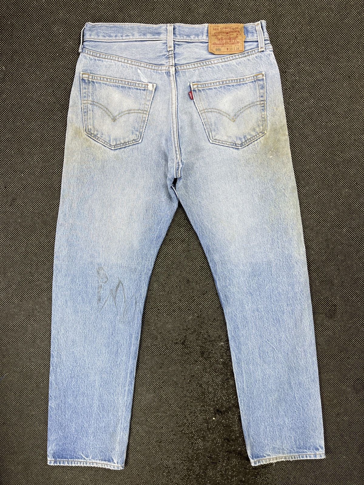 Levi's × Vintage Vintage Levis 501 Ripped Stone Wash Jeans - J654 Size US 33 - 2 Thumbnail