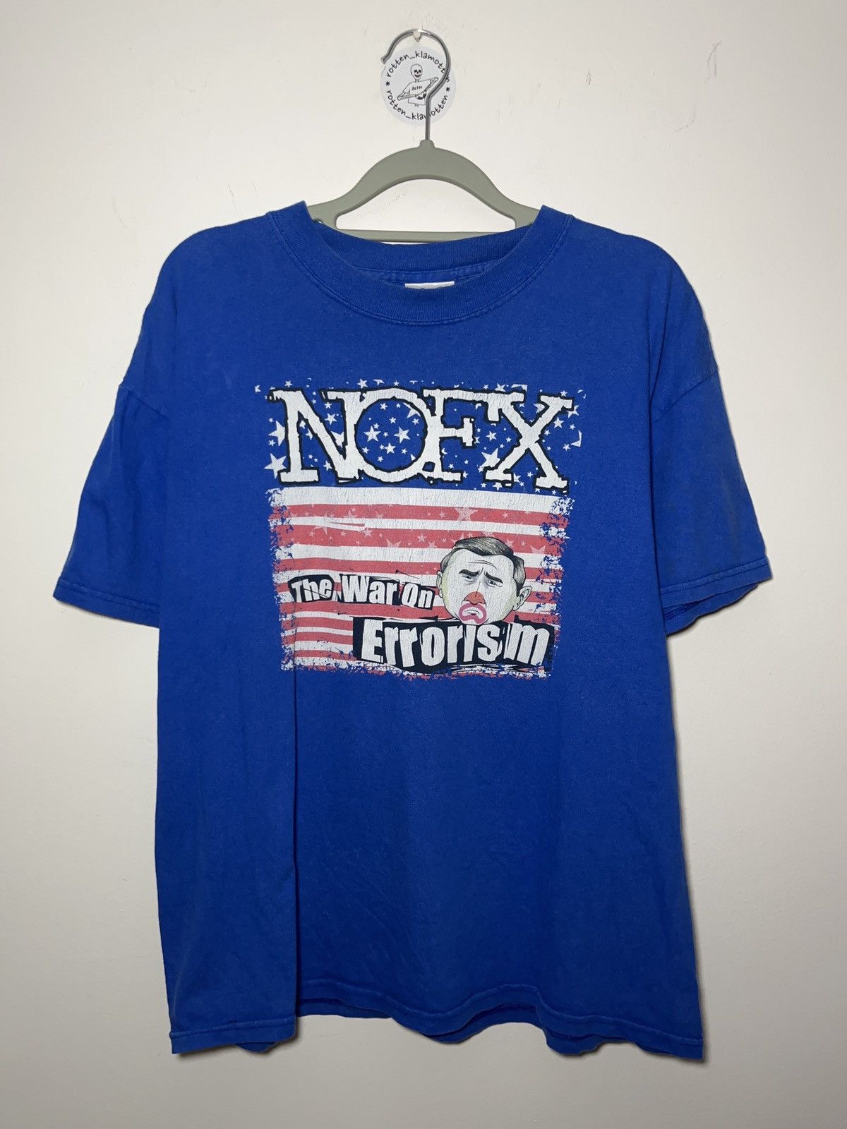 Vintage NOFX 00s the war on errorism punk rock band t-shirt blue