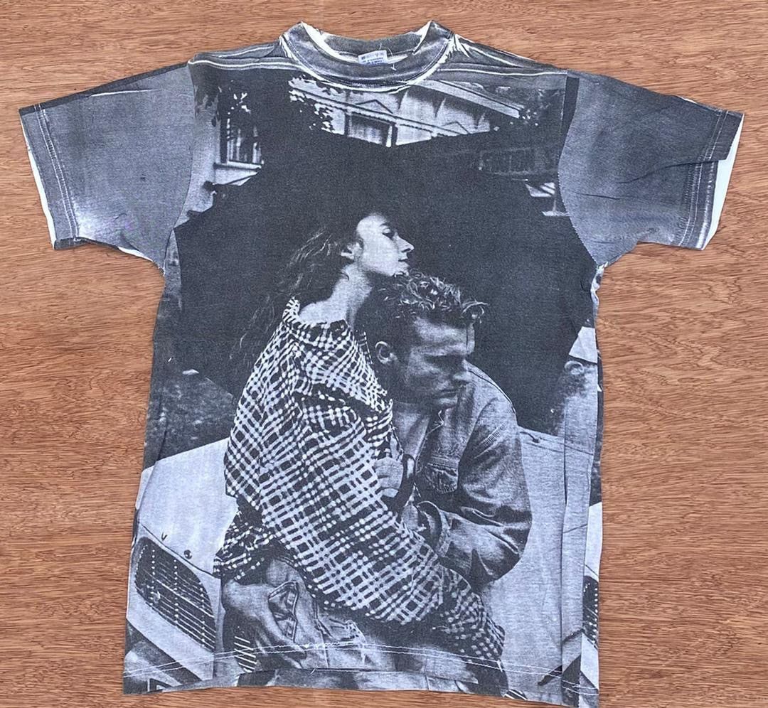 Image of Hollywod x Vintage Tee Overprinted ( A 19 ) in Black/White, Men's (Size XL)