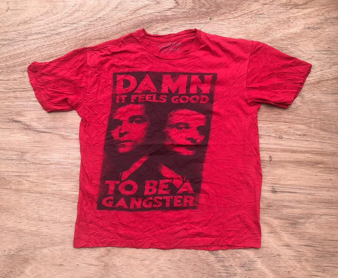 image of Vintage Tee D - 17 Damn To Be A Gangster in Red, Men's (Size Medium)