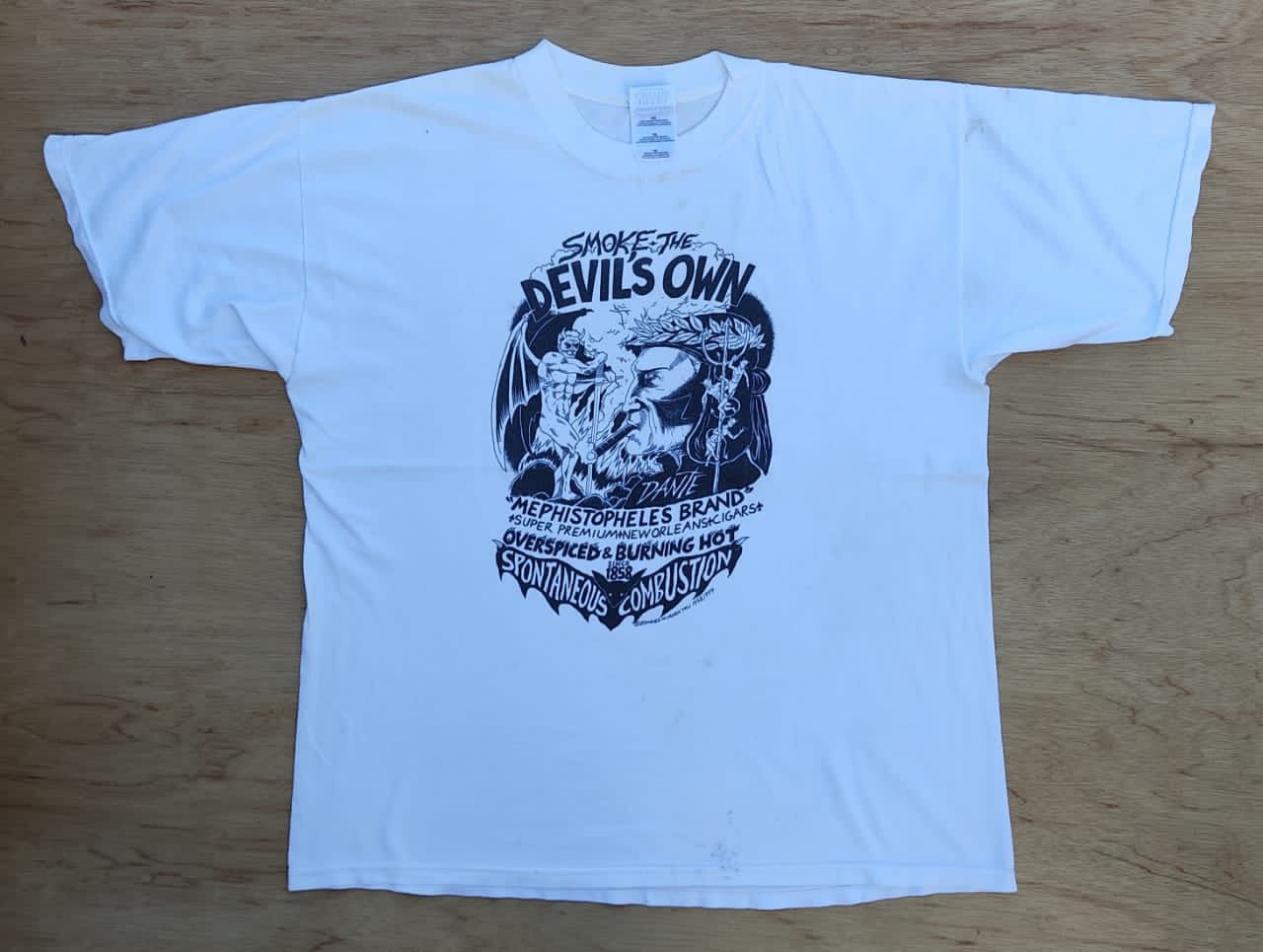 image of Expert Horror x Gildan Vintage Tee D - 8 Devils Own Oversized in White, Men's (Size XL)