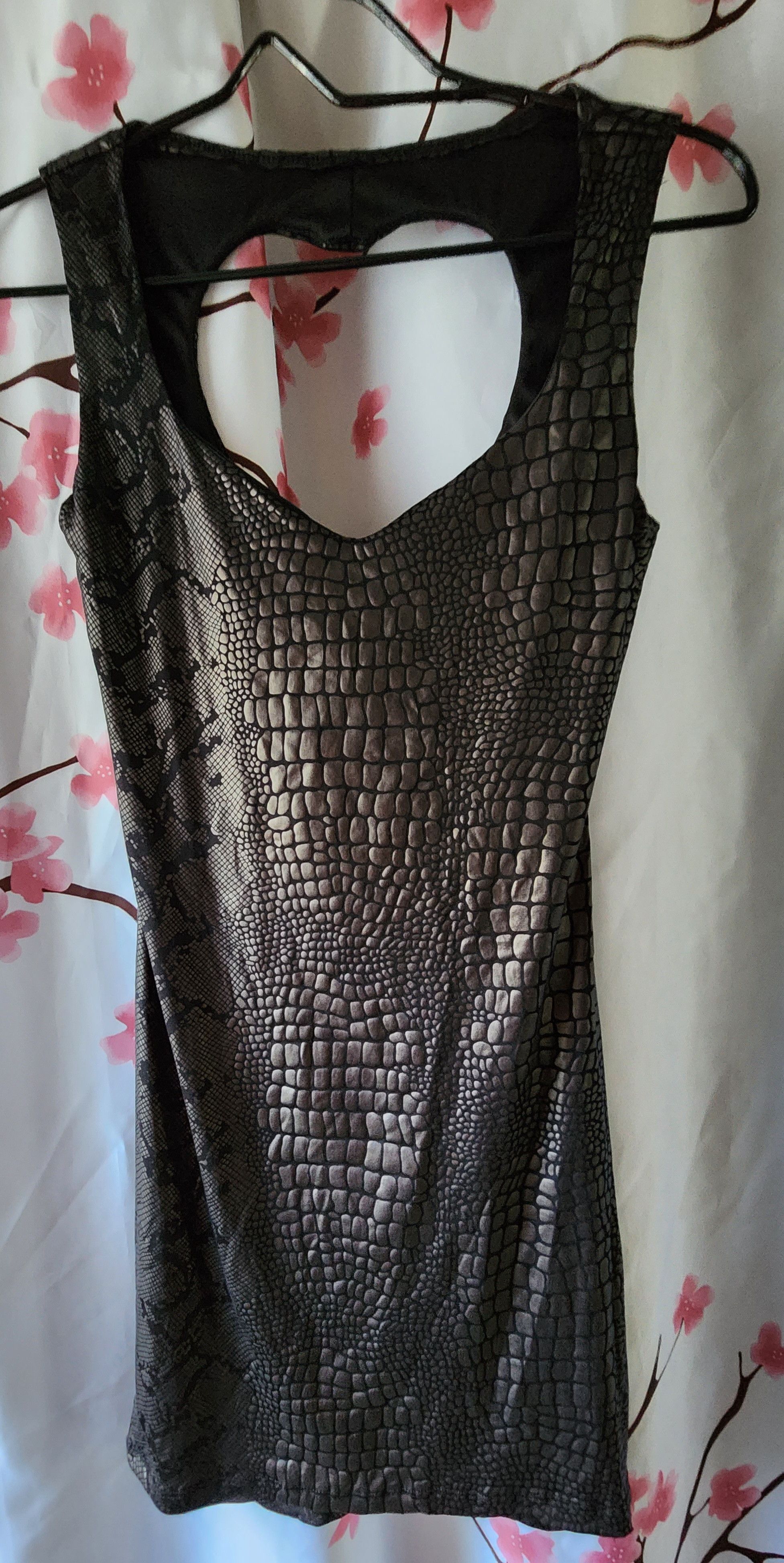 Other Vavavoom Black Snakeskin Cut Out Heart Dress Small Size S / US 4 / IT 40 - 1 Thumbnail