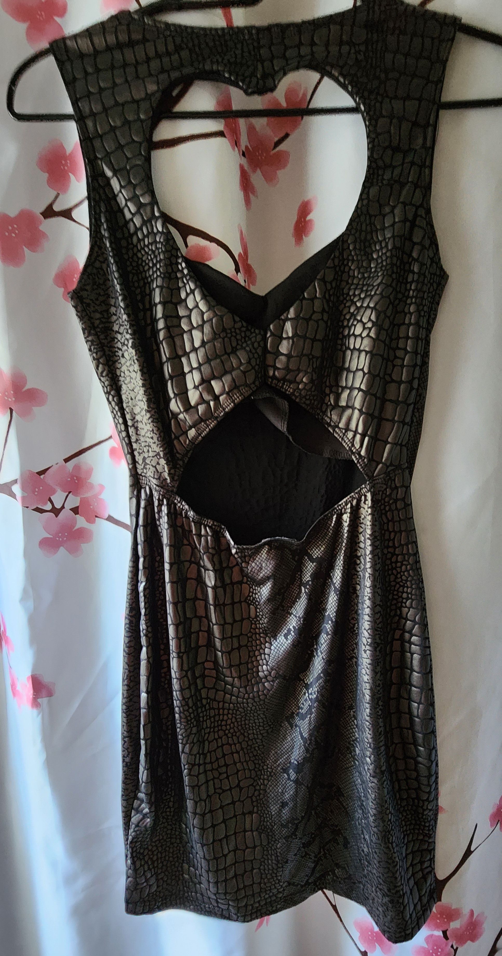 Other Vavavoom Black Snakeskin Cut Out Heart Dress Small Size S / US 4 / IT 40 - 2 Thumbnail