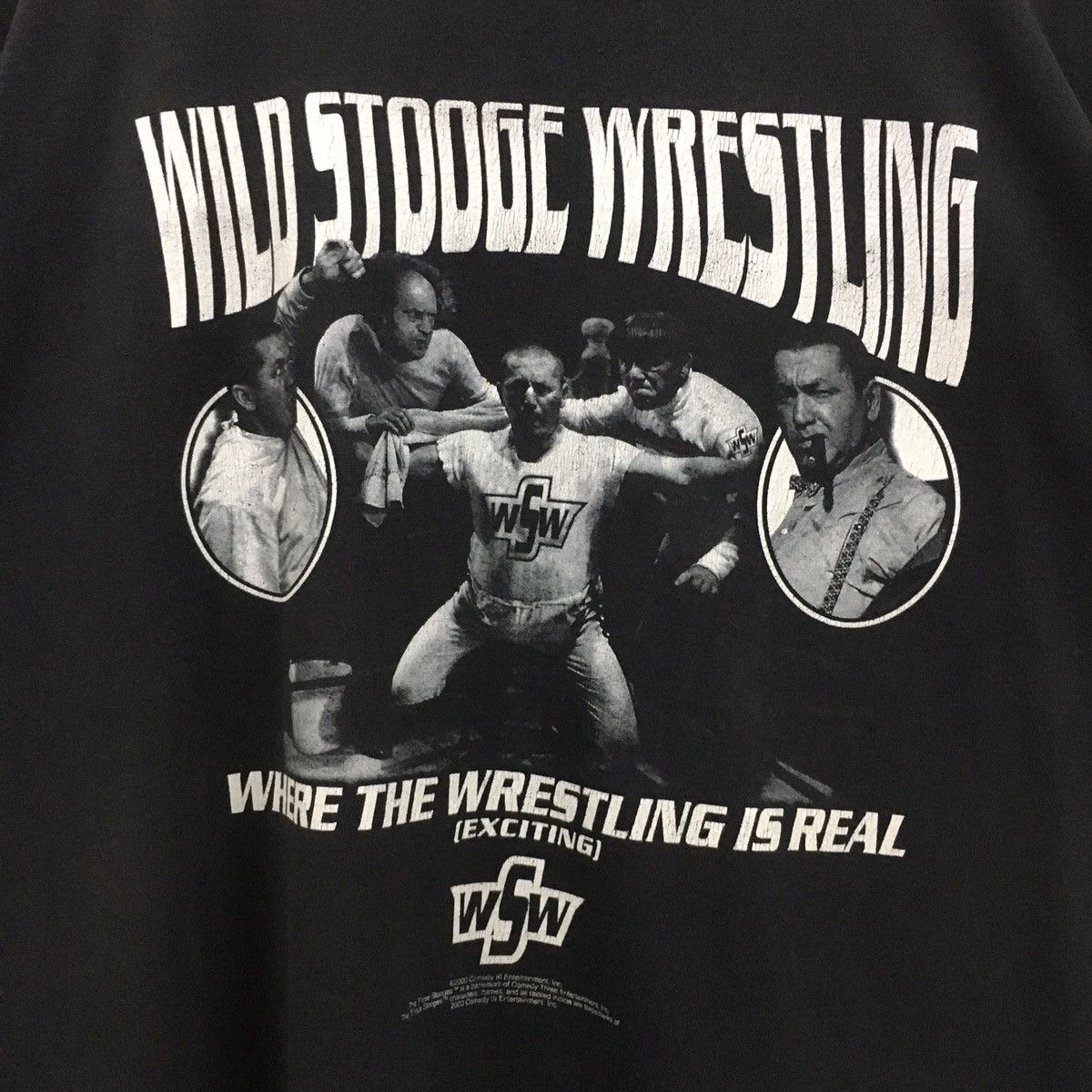 Vintage Rare Vintage The Three Stooges Wild Stooge Wrestling WSW Size US XXL / EU 58 / 5 - 3 Thumbnail