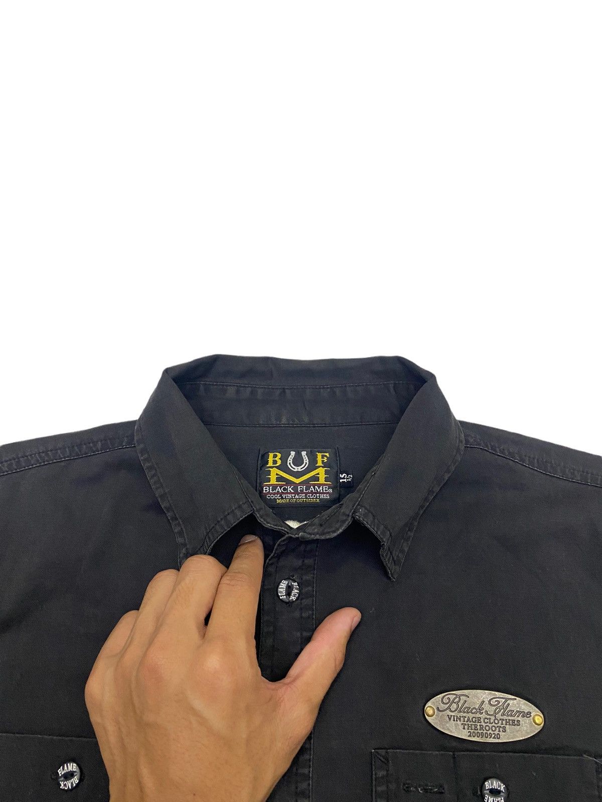Hysteric Glamour BLACK FLAME CARPEDIEM SKULLS EMBROIDERED BUTTON COLLAR SHIRT Size US S / EU 44-46 / 1 - 6 Thumbnail