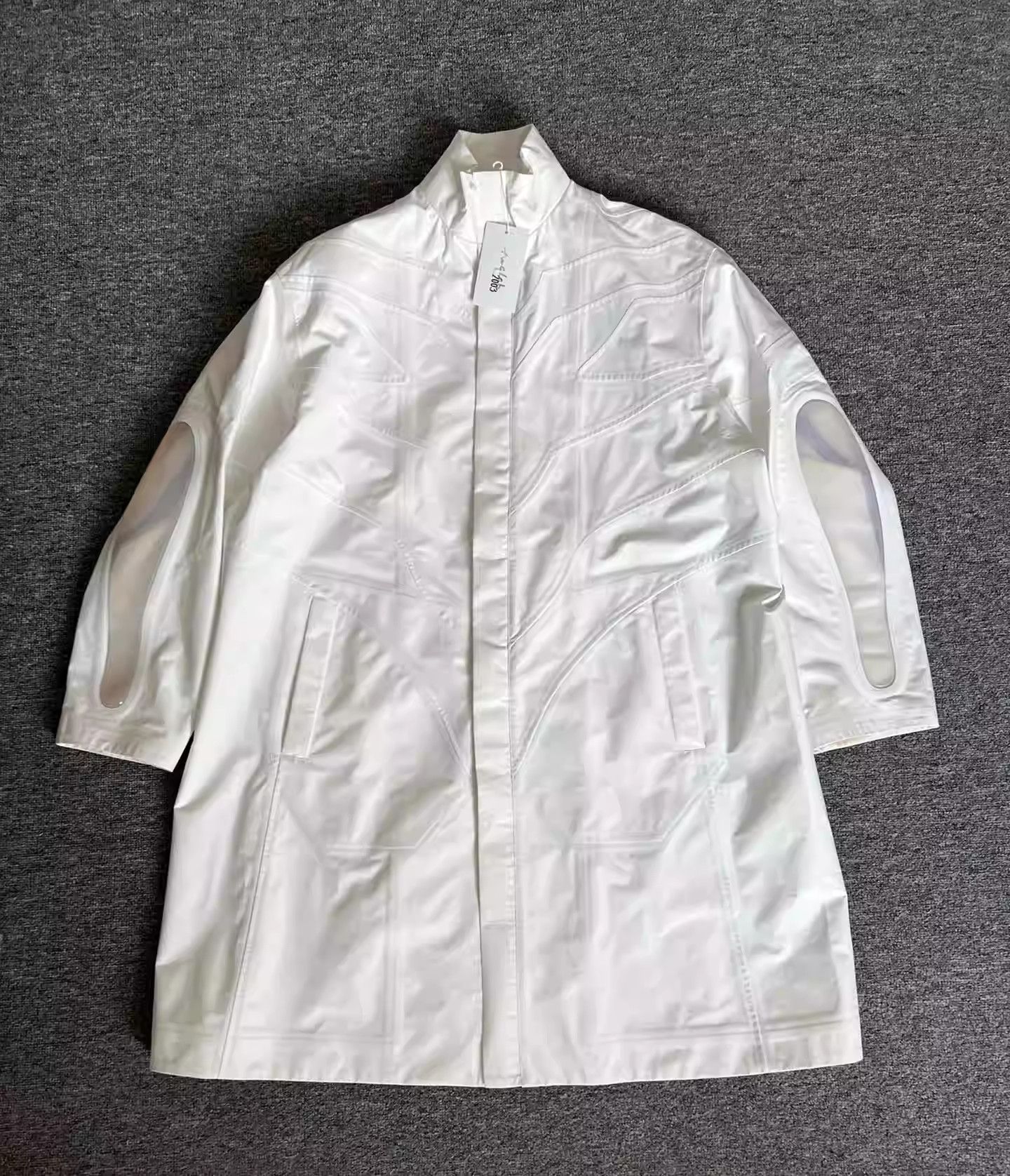 image of Undercover Undercover X Eva Machine Zero Trench Coat in White, Men's (Size Medium)