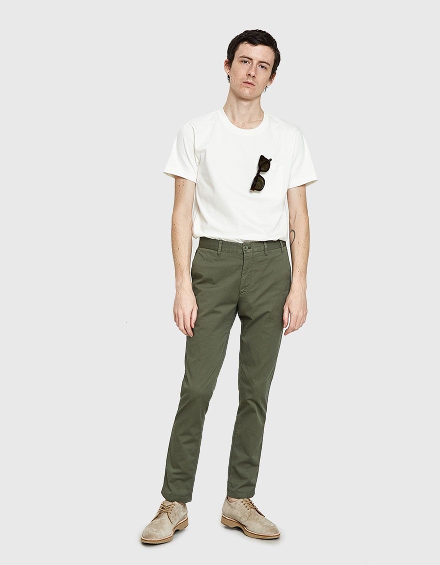 image of Norse Projects Olive Aros Light Twill Pants, Men's (Size 32)