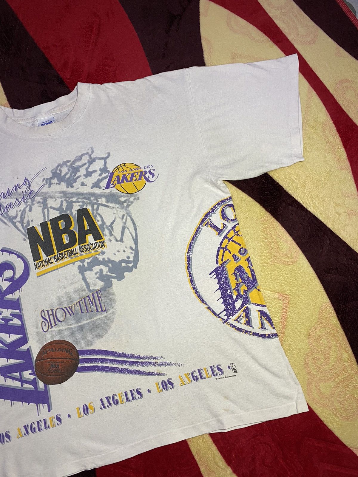 NBA × Vintage Vintage 90s Los Angeles Lakers tshirt Size US XL / EU 56 / 4 - 6 Thumbnail