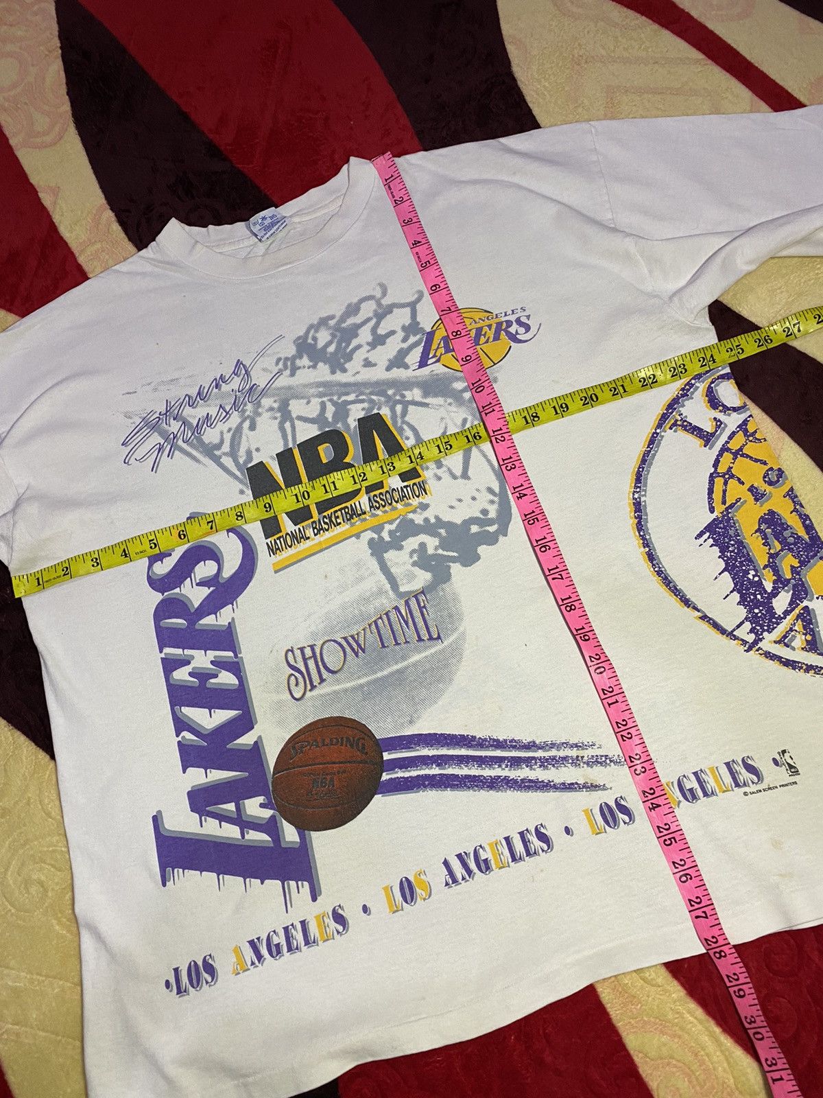 NBA × Vintage Vintage 90s Los Angeles Lakers tshirt Size US XL / EU 56 / 4 - 12 Thumbnail