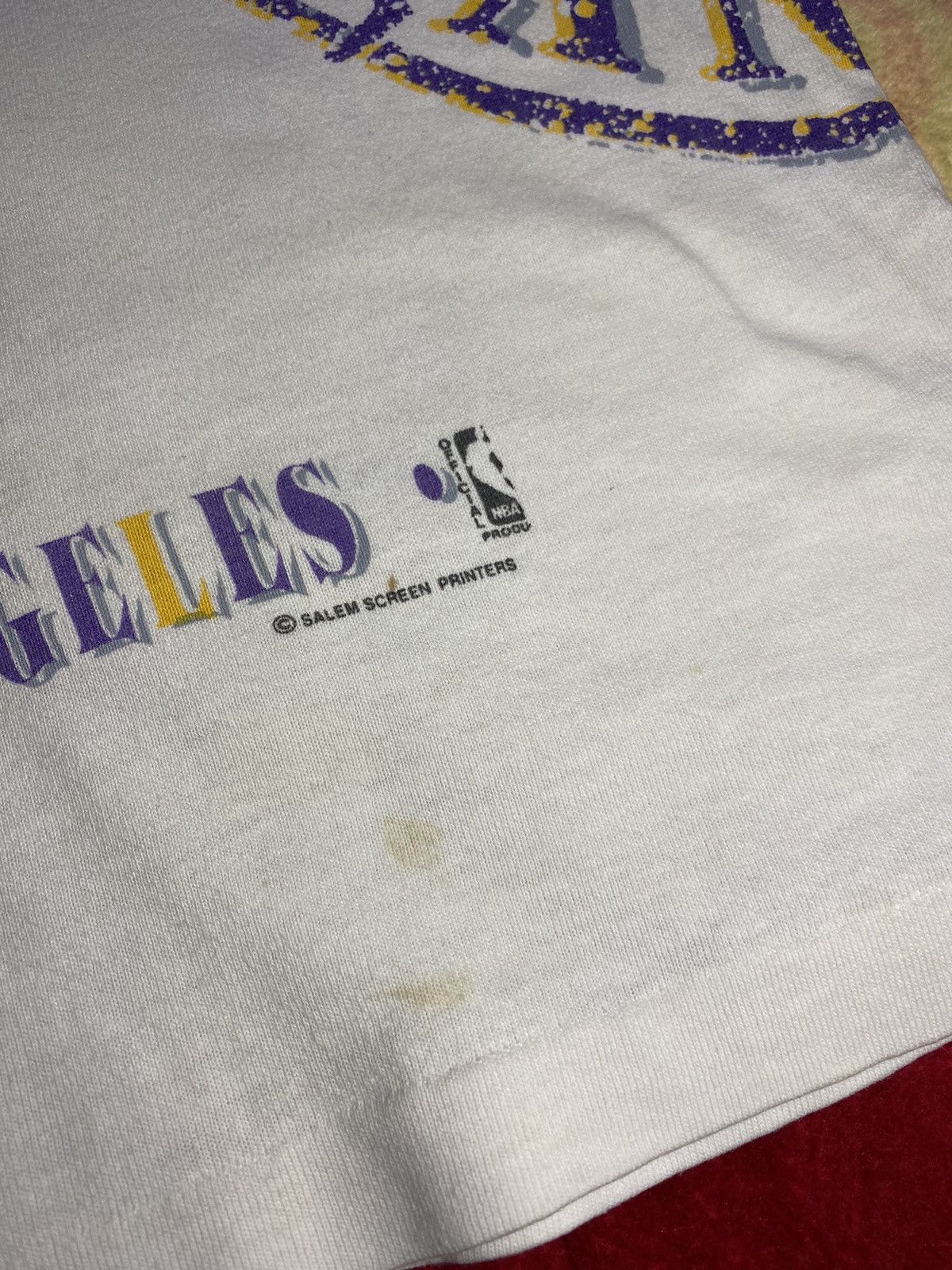 NBA × Vintage Vintage 90s Los Angeles Lakers tshirt Size US XL / EU 56 / 4 - 11 Thumbnail