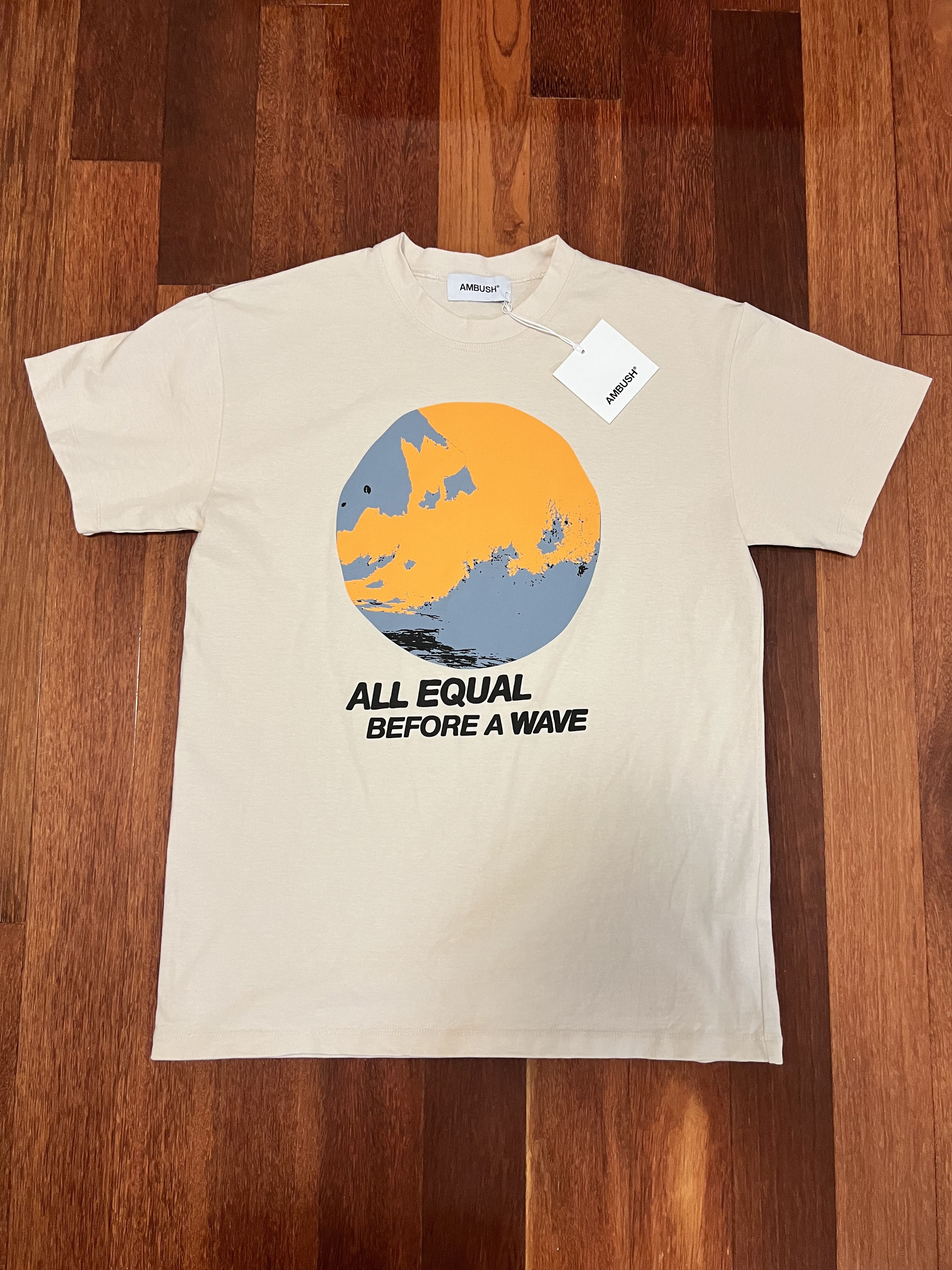 Ambush Design 💚 SS19 Ambush Design All Equal Before A Wave Cream Tee Size US L / EU 52-54 / 3 - 1 Thumbnail