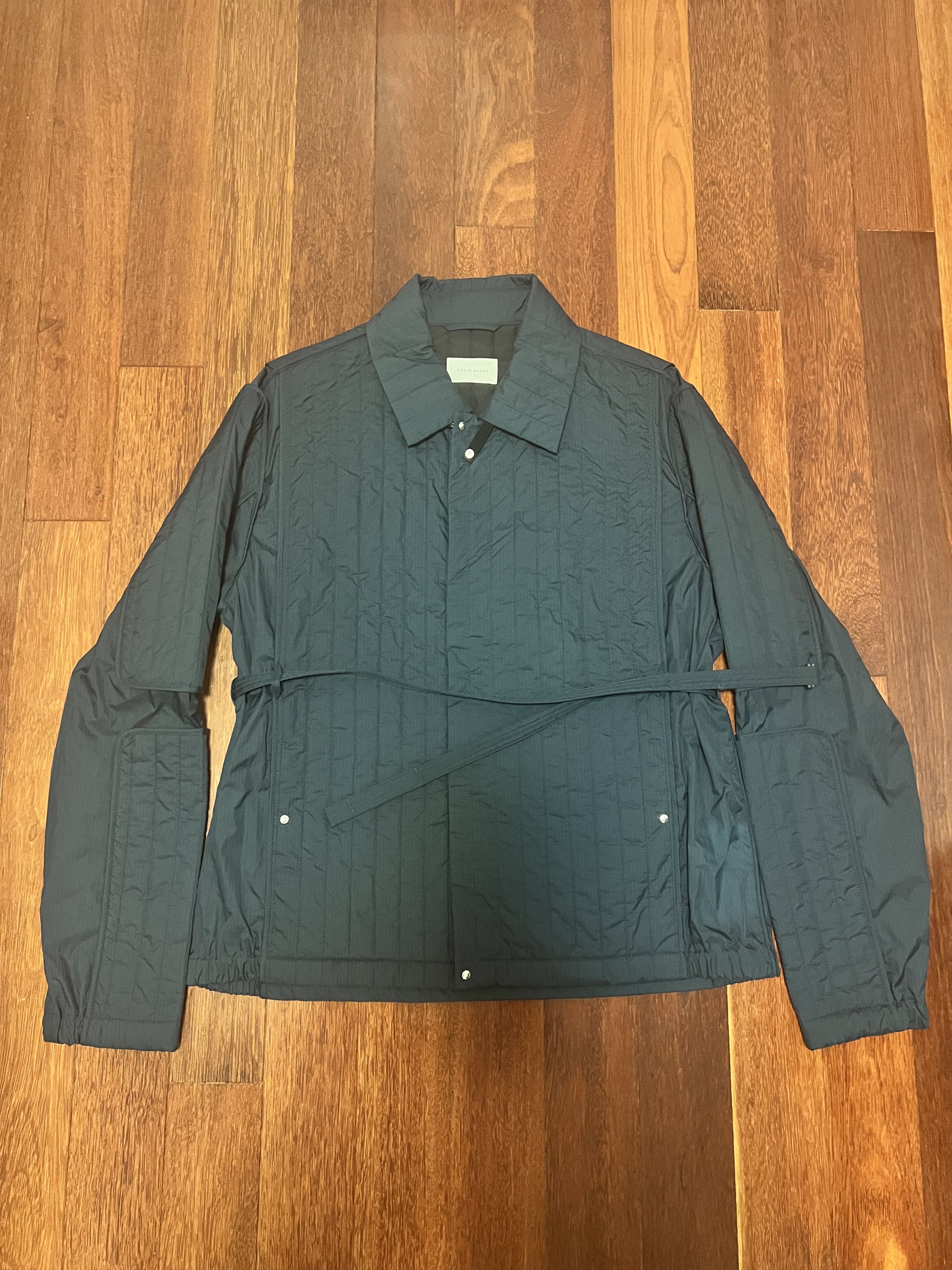 Craig Green 💚 AW21 Craig Green Quilted Skin Jacket Ocean Blue X-Large Size US XL / EU 56 / 4 - 4 Thumbnail
