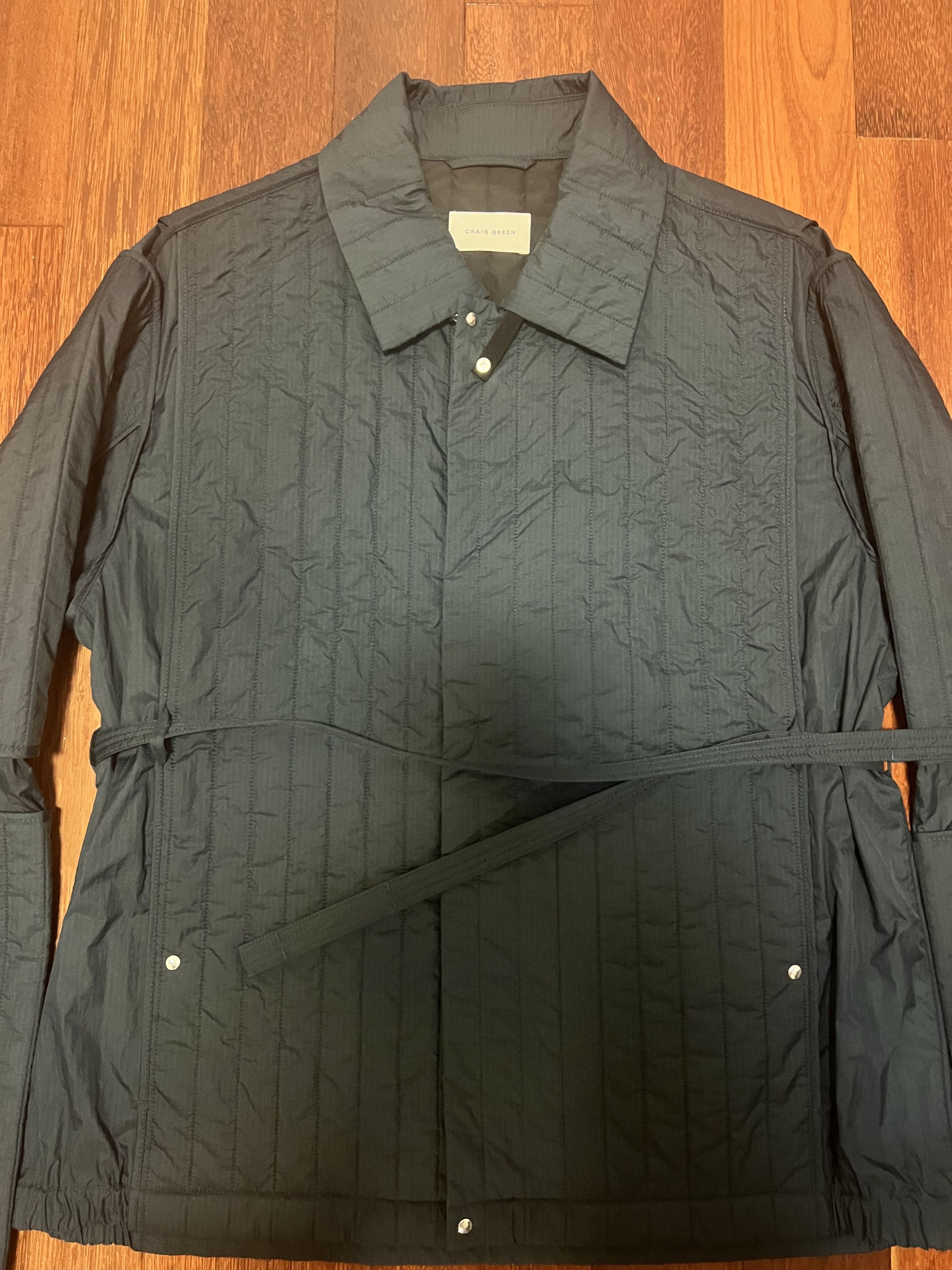 Craig Green 💚 AW21 Craig Green Quilted Skin Jacket Ocean Blue X-Large Size US XL / EU 56 / 4 - 8 Thumbnail