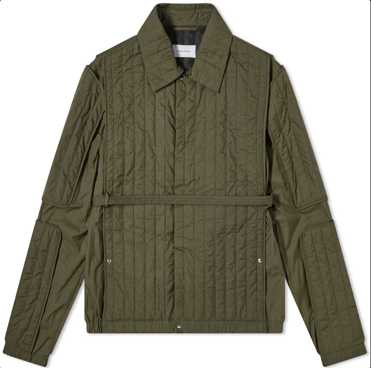 💚 AW21 Craig Green Quilted Skin Jacket Green Large