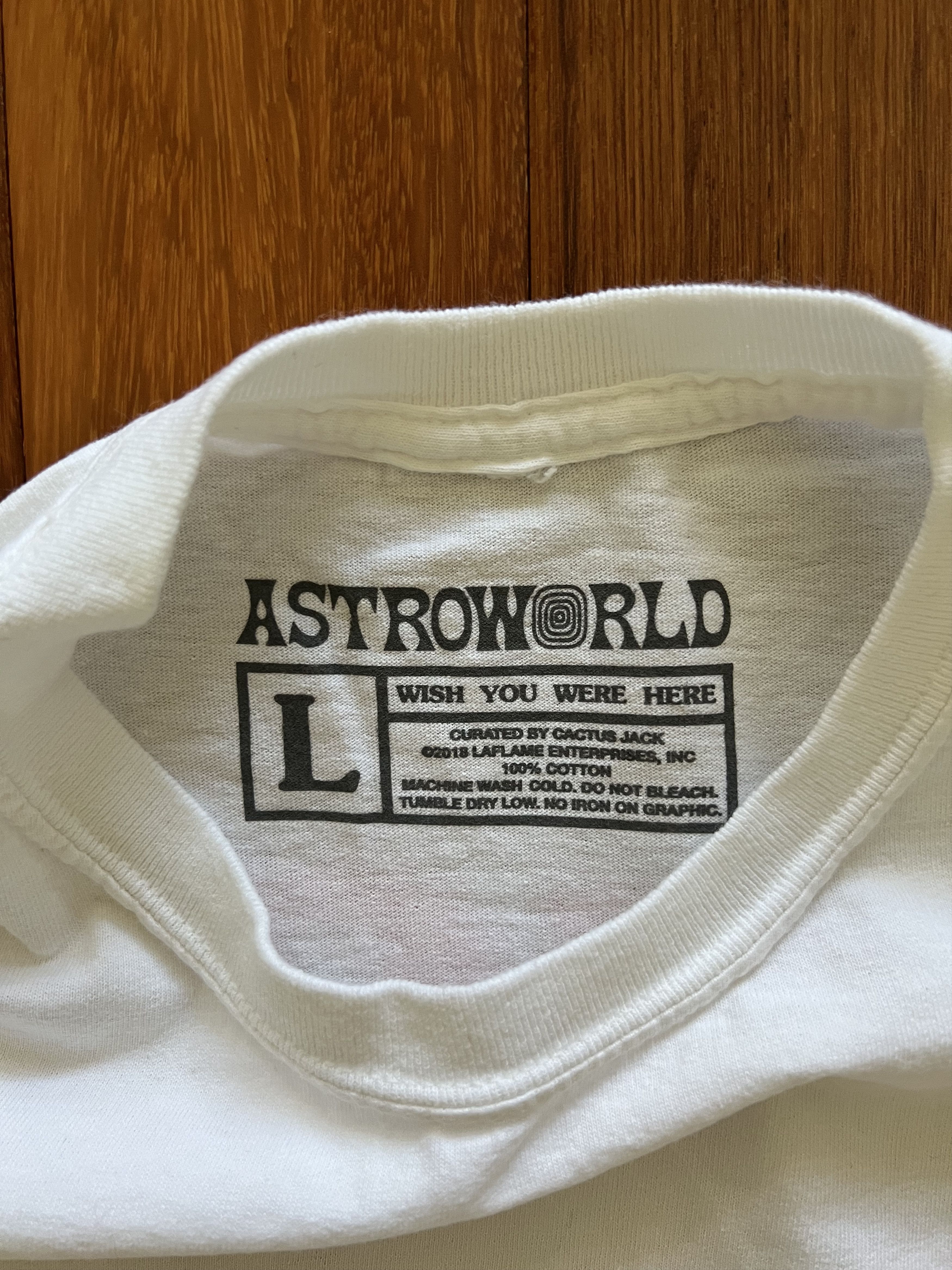 Travis Scott 💚 2018 Travis Scott Astroworld Wish You Were Here Tee White Size US L / EU 52-54 / 3 - 3 Thumbnail