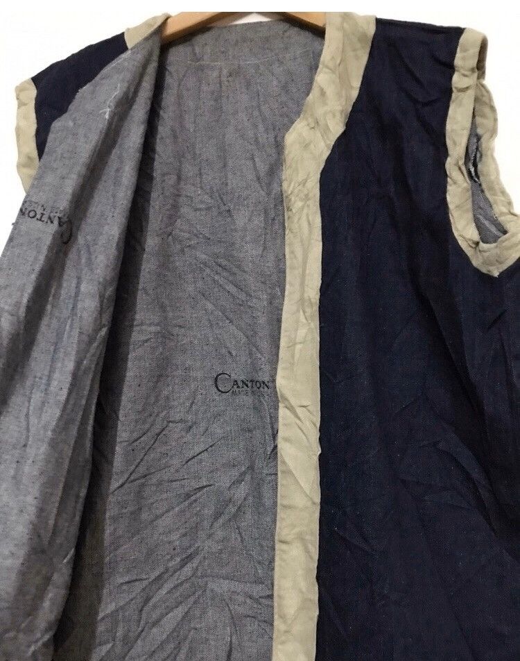Vintage 🔥SUPER RARE🔥VTG CANTON SELVEDGE LONG DENIM JACKET Size US L / EU 52-54 / 3 - 4 Thumbnail