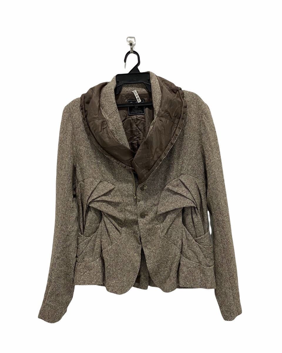 Final Home × Issey Miyake Final Home by Kosuke Tsumura Brown Drape Collar Wool Jacket Size US M / EU 48-50 / 2 - 1 Thumbnail