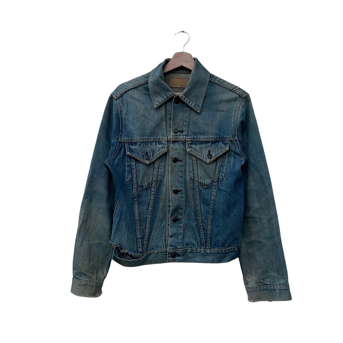 Japanese Brand RARE TRUE VINTAGE DISTRESSED TRUCKER DENIM JACKET Size US M / EU 48-50 / 2 - 1 Thumbnail