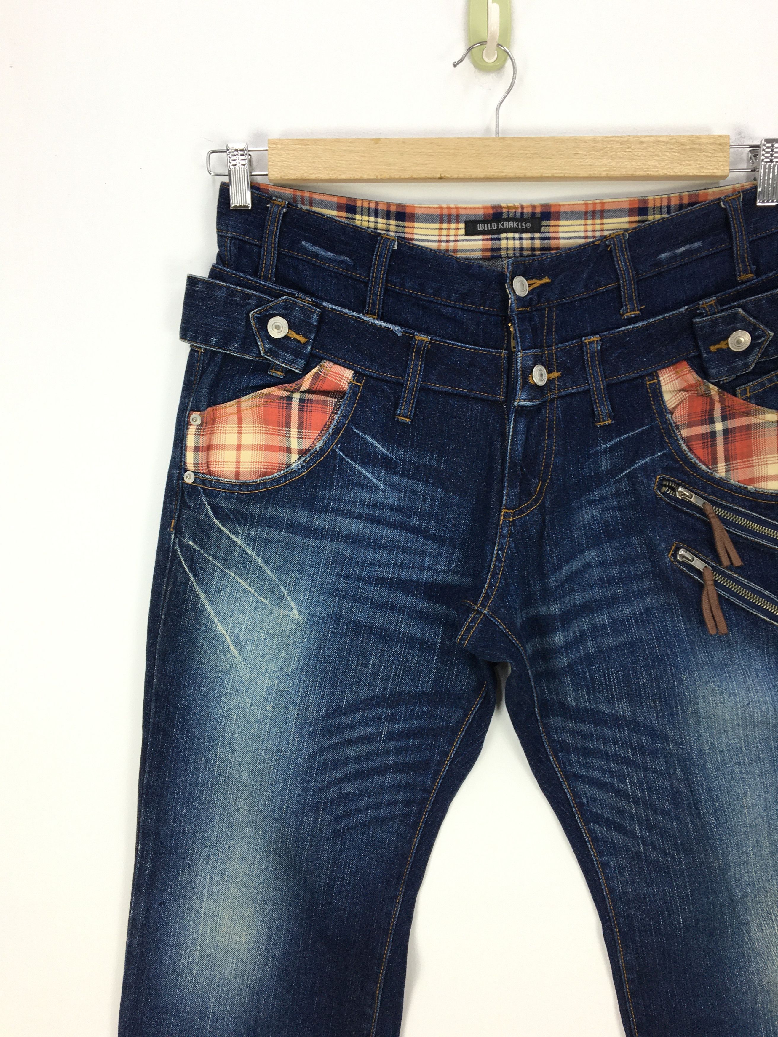 Japanese Brand Wild Khakis Double Waist Japanese Parachute Jeans Denim Size US 34 / EU 50 - 4 Thumbnail