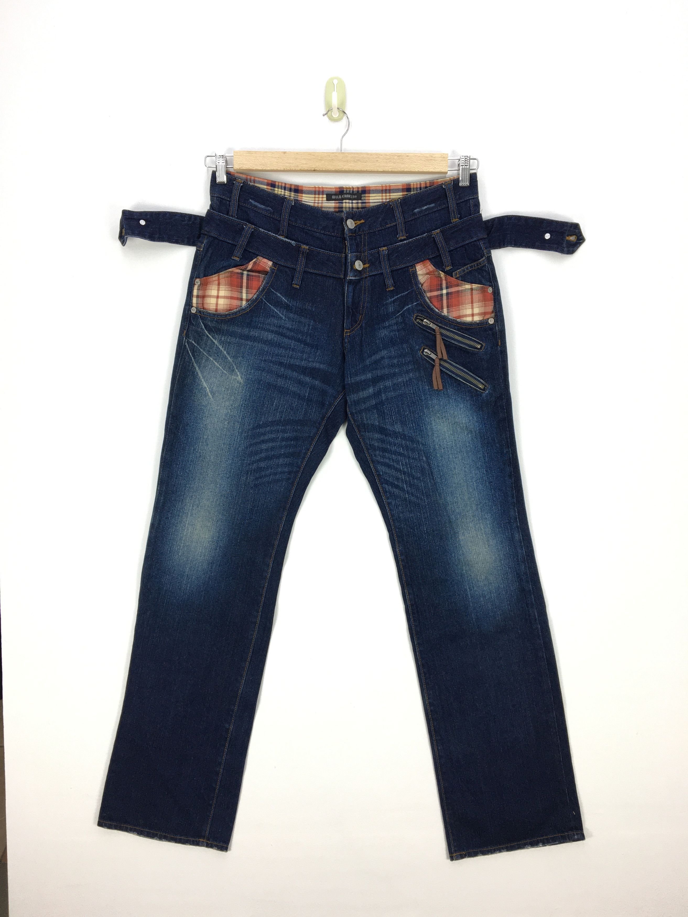 Japanese Brand Wild Khakis Double Waist Japanese Parachute Jeans Denim Size US 34 / EU 50 - 6 Thumbnail