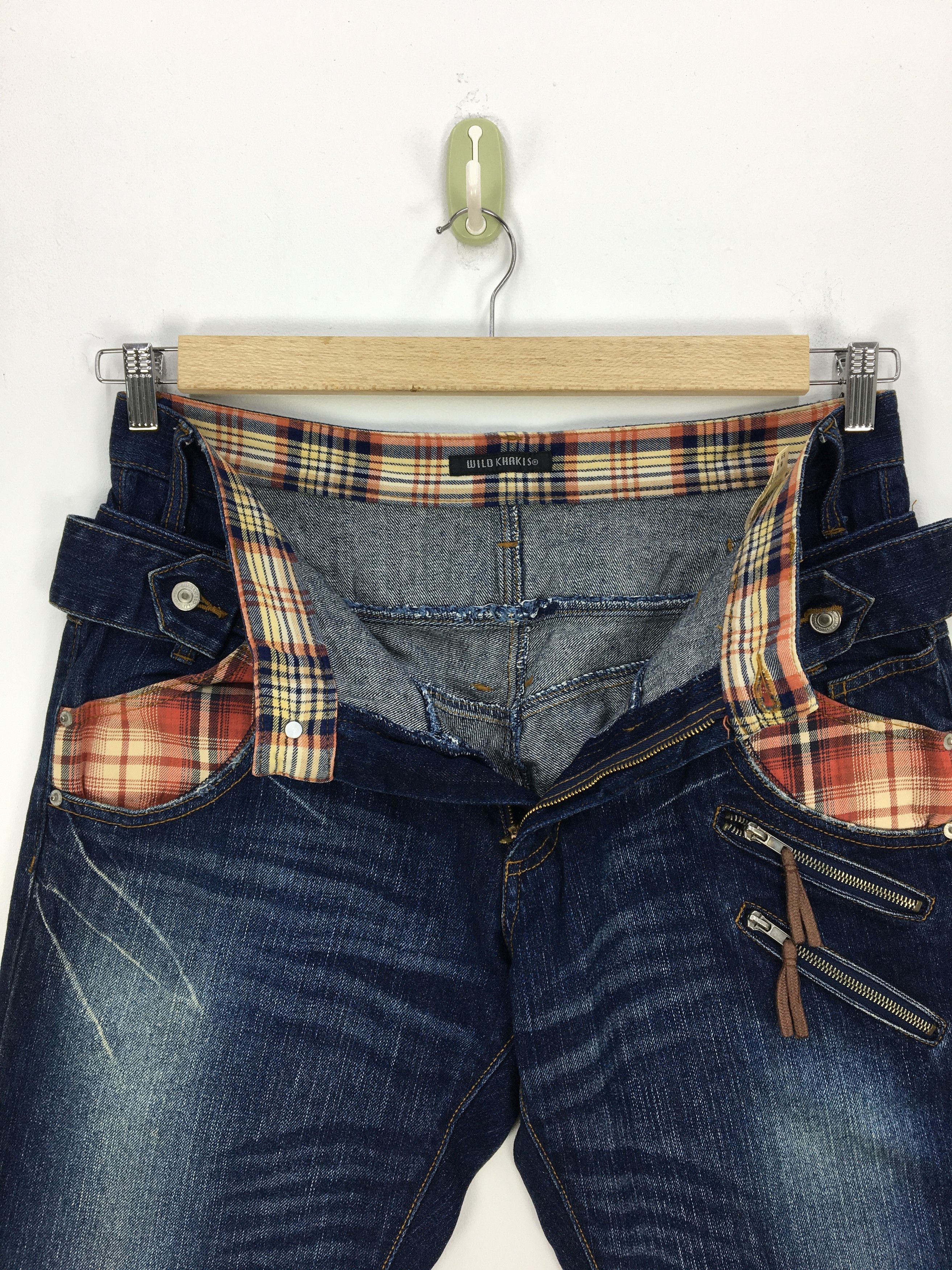 Japanese Brand Wild Khakis Double Waist Japanese Parachute Jeans Denim Size US 34 / EU 50 - 10 Thumbnail