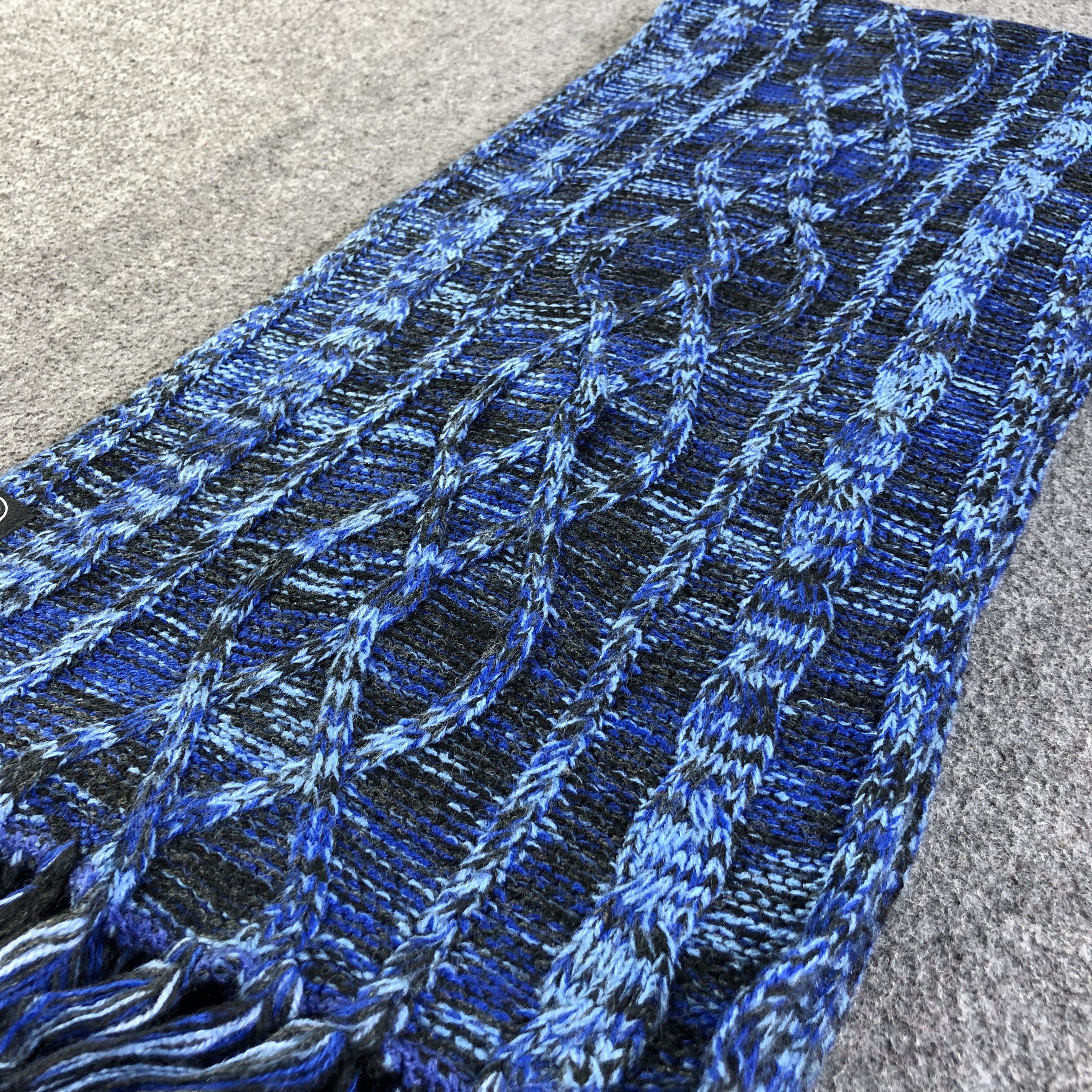 Stussy Stussy Cable Knit Blue Wool Scarf Muffler V1251 Size ONE SIZE - 3 Thumbnail