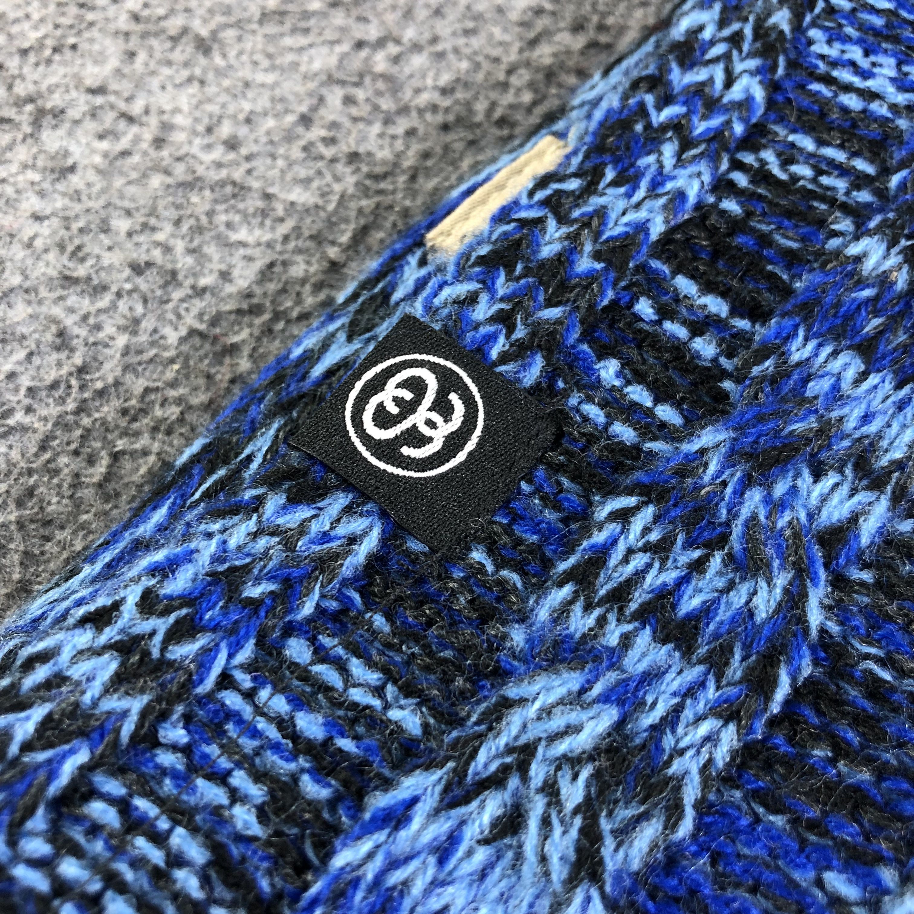 Stussy Stussy Cable Knit Blue Wool Scarf Muffler V1251 Size ONE SIZE - 4 Thumbnail