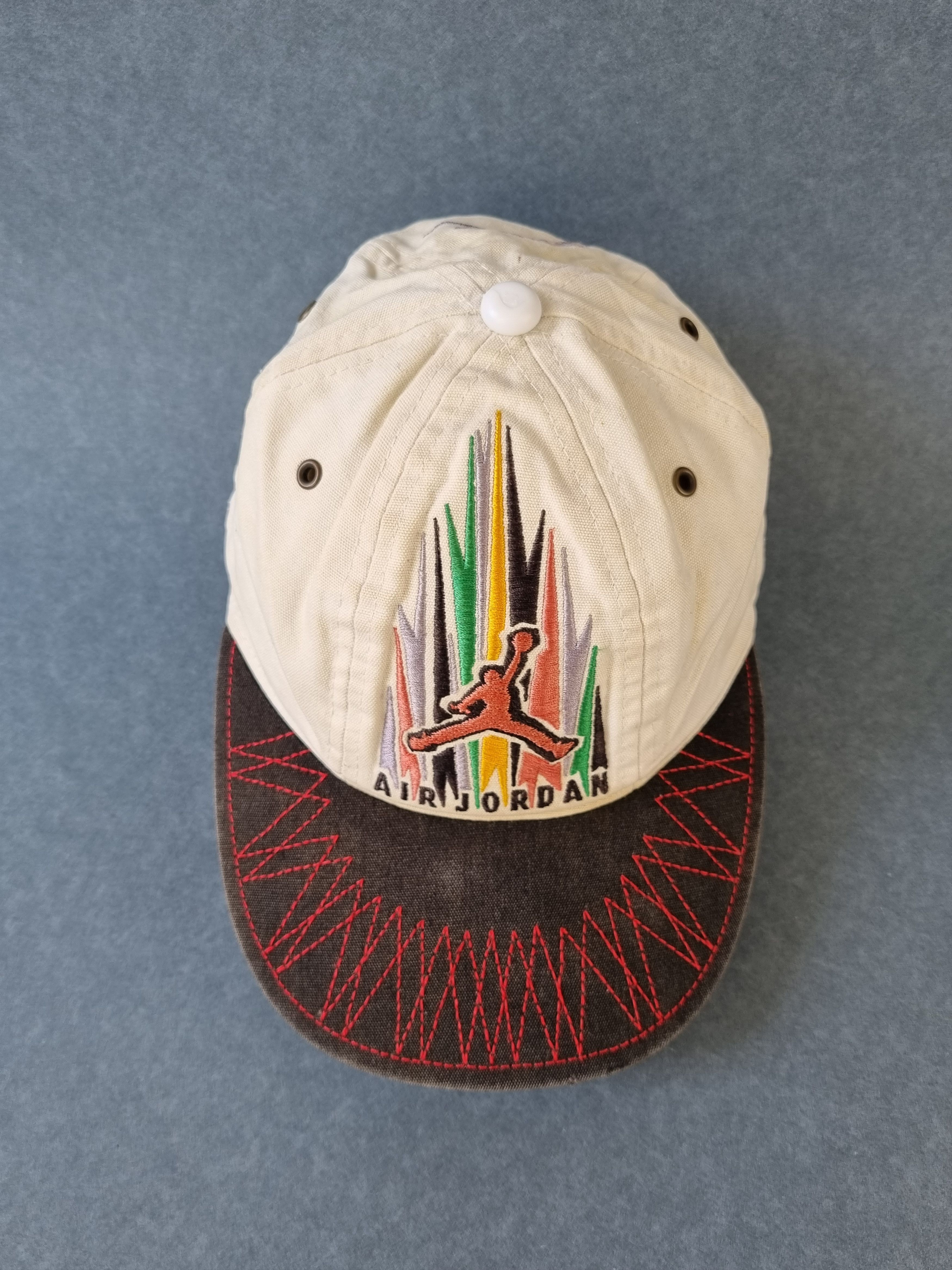 Jordan Brand × Nike × Vintage Rare 90s Jordan NIKE Youth Thrashed Faded Cap Size ONE SIZE - 12 Thumbnail