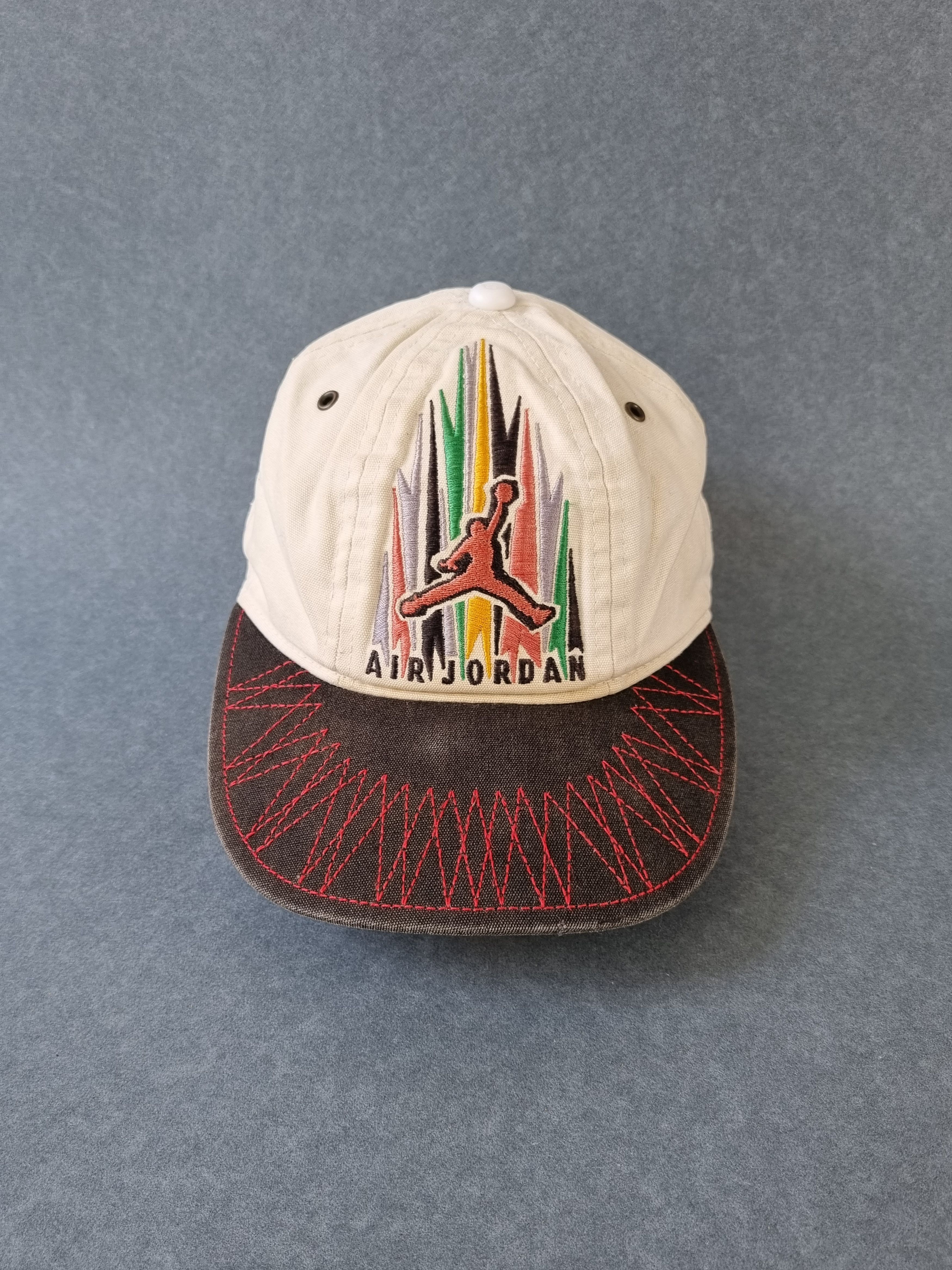 Jordan Brand × Nike × Vintage Rare 90s Jordan NIKE Youth Thrashed Faded Cap Size ONE SIZE - 5 Thumbnail