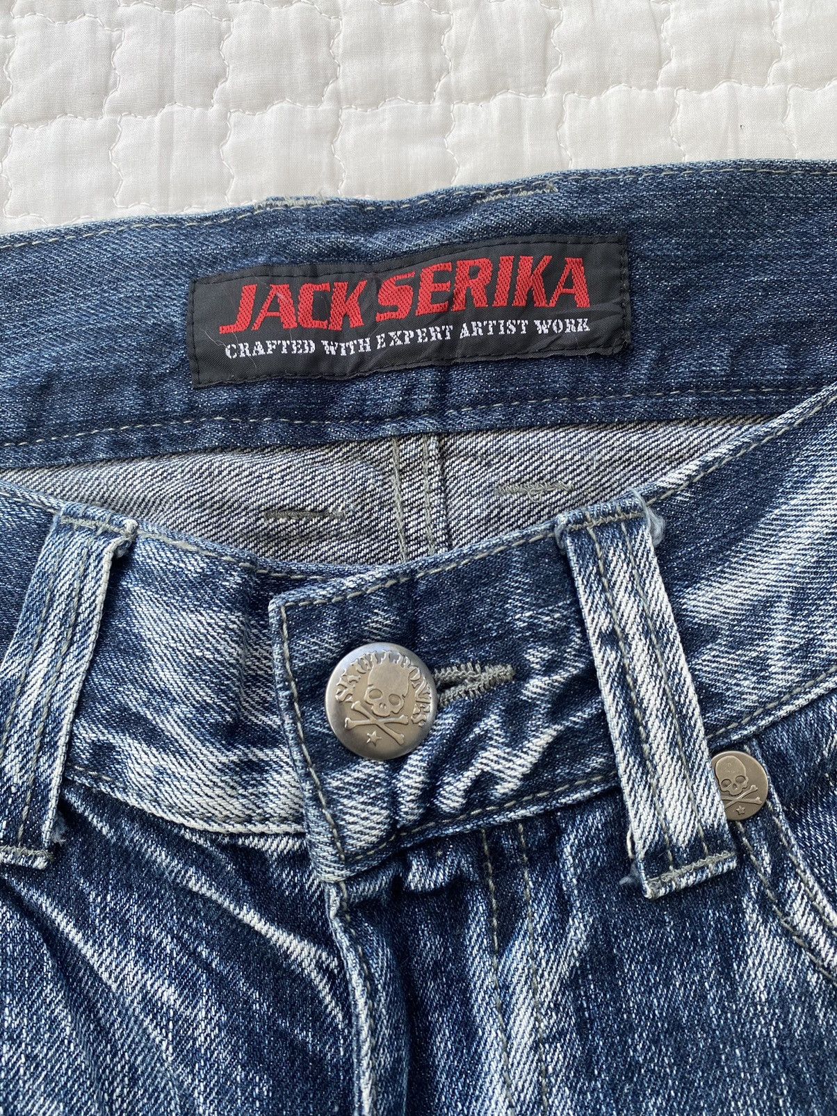 Japanese Brand Acid Wash Flare Denim By Jack Serika Size US 30 / EU 46 - 8 Thumbnail